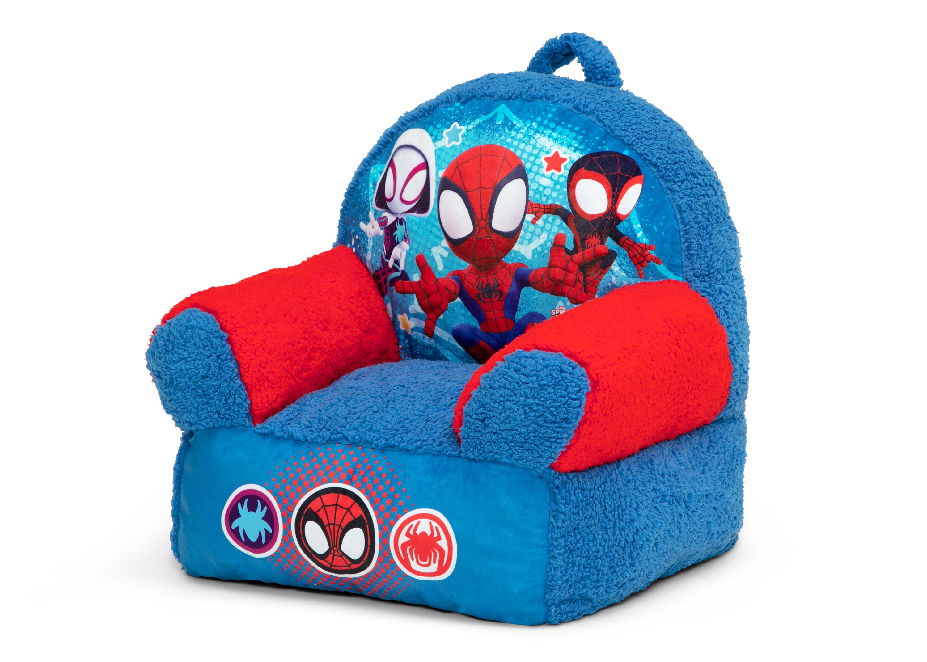 Spidey and His Amazing Friends Cozee Buddy Chair - Kids Lounge Chair for Playroom, Bedroom, and Reading Nook | Soft Plush Spider-Man Themed Seat