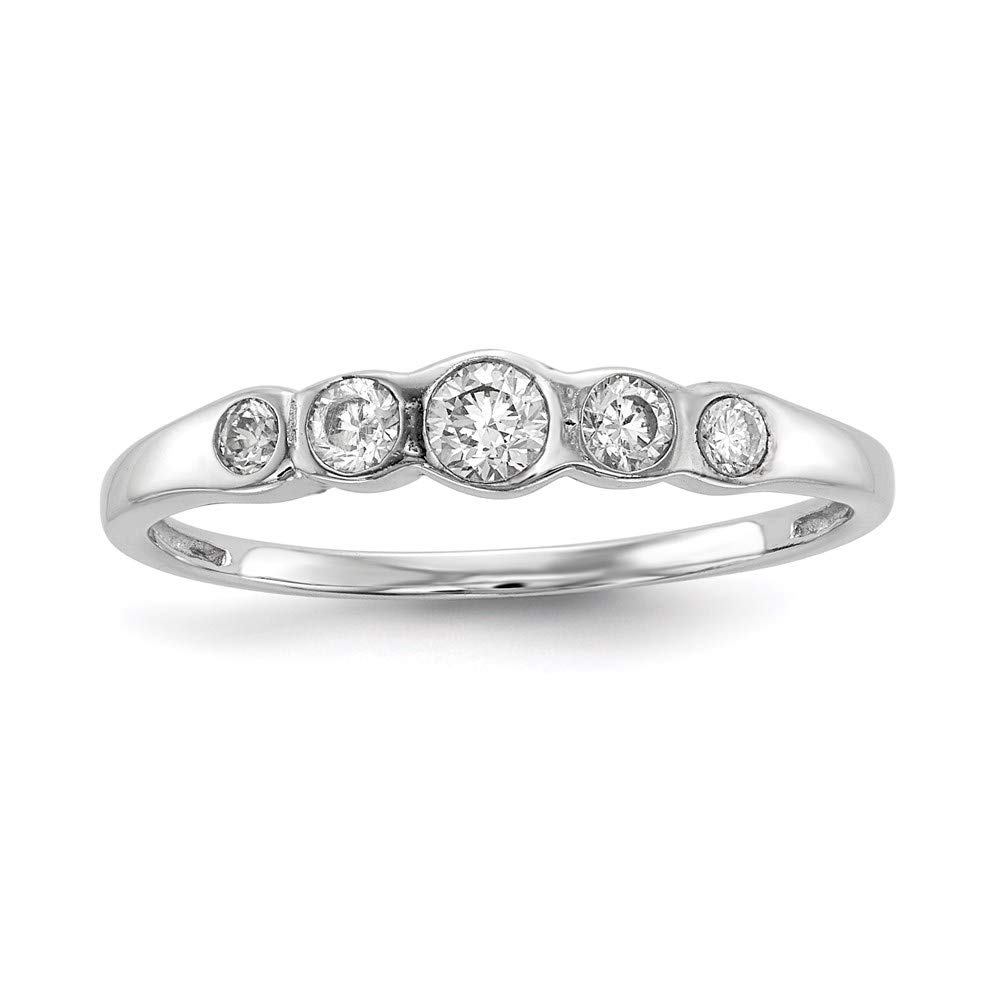 925 Sterling Silver 5-Stone Bezel Set Cubic Zirconia Ring for Women | Elegant Fine Jewelry Gift for Her | Perfect for Anniversaries, Birthdays & Special Occasions