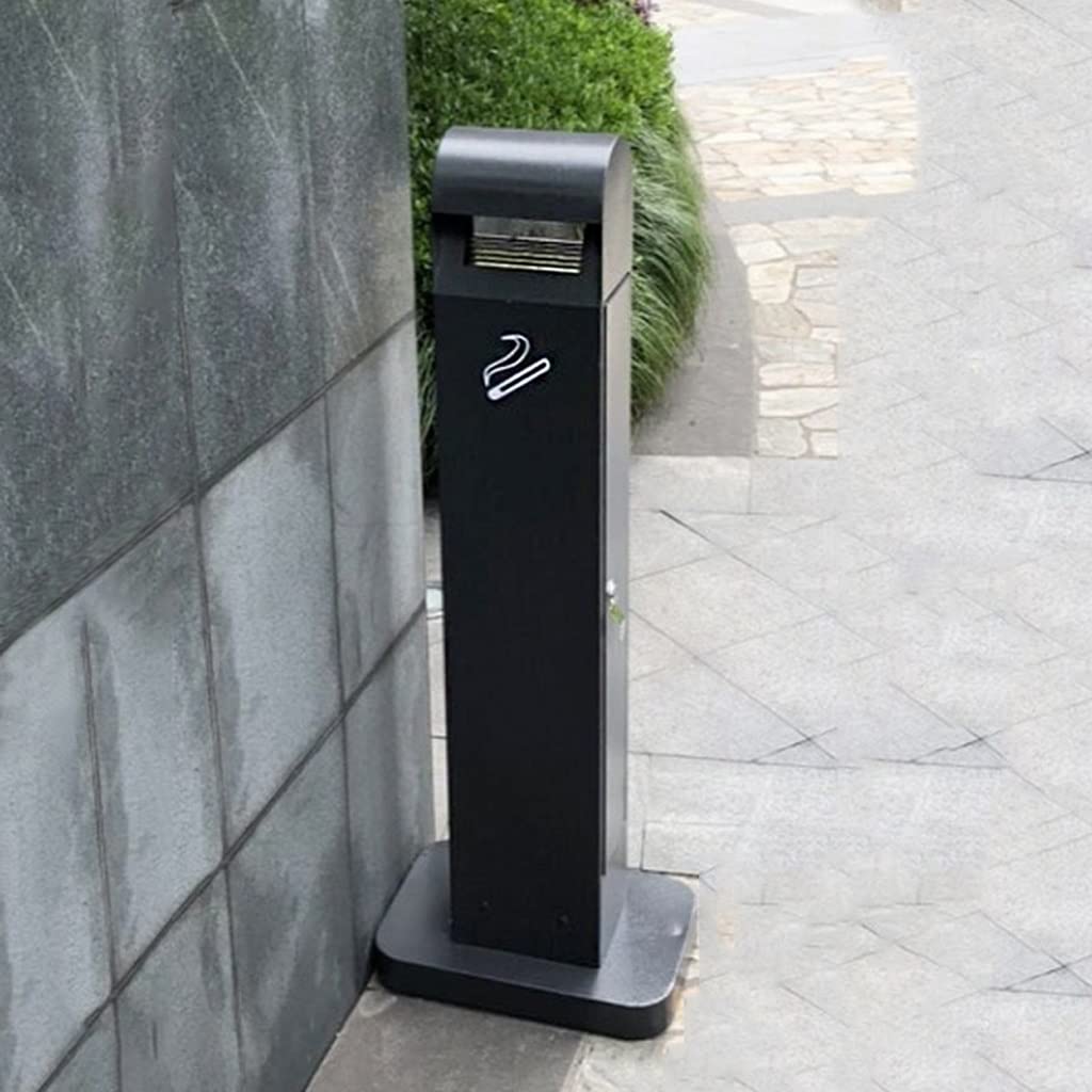 Premium Stainless Steel Outdoor Cigarette Receptacle - Vertical Ashtray with Floor Stand for Smoking Areas, Commercial Use, Parks & Public Spaces (Color: A)