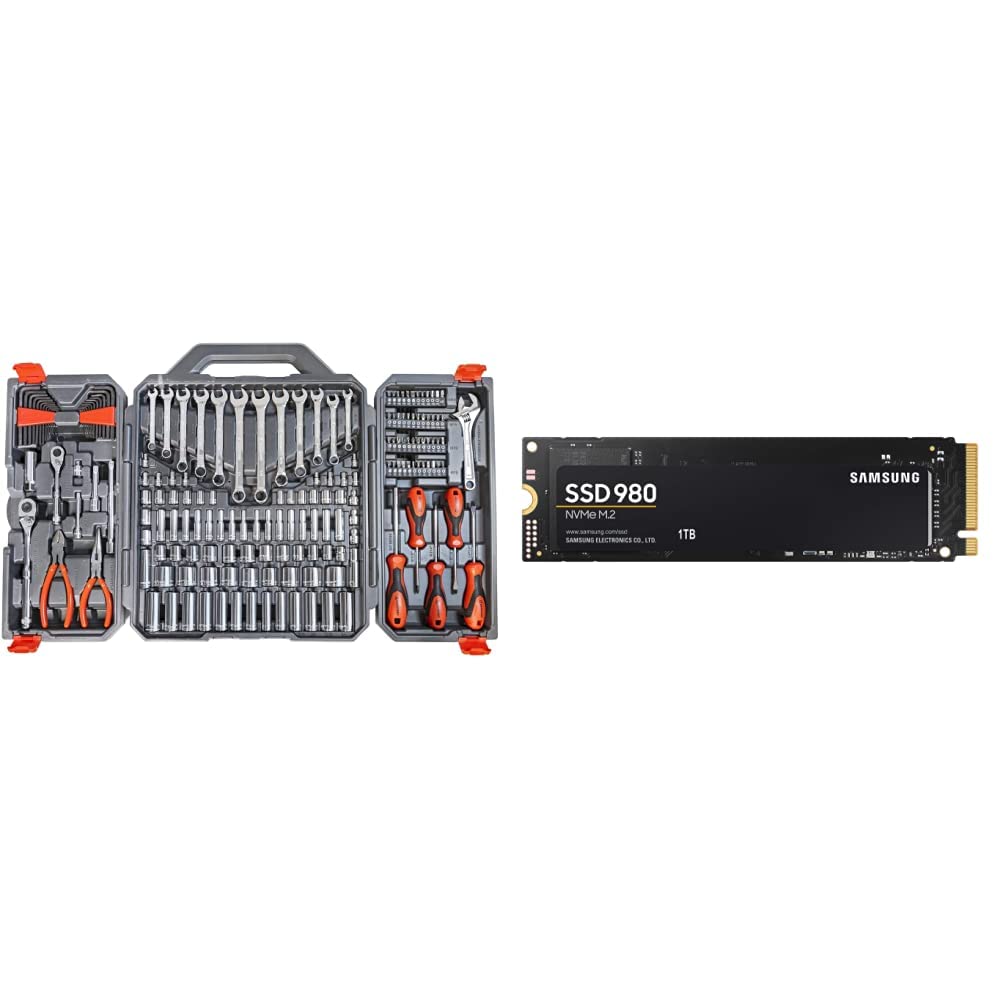 1. Crescent CTK180 180-Piece Professional Tool Set with Durable Storage Case - Perfect for DIY, Home Repairs & Auto Maintenance   2. SAMSUNG 980 SSD 1TB M.2 NVMe Internal Solid State Drive with V-NAND Tech - Ideal for Gaming, Video Editing & PC Upgrades