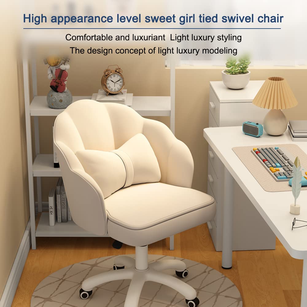 Modern Velvet Swivel Office Chair - Mid-Back Upholstered Computer Desk Chair with Tufted Design & Height Adjustment - Perfect for Home Office, Gaming, and Vanity Makeup Station