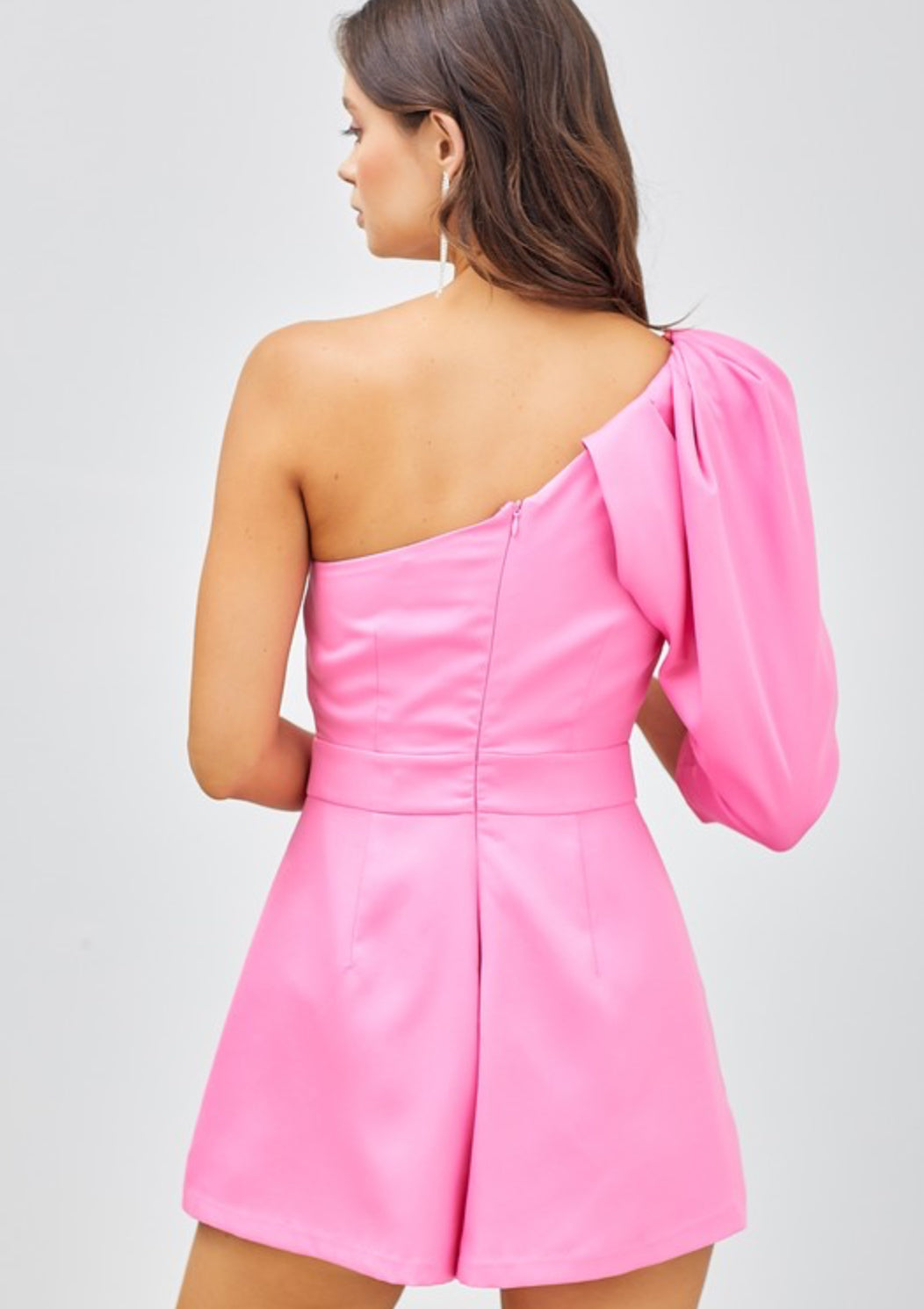Taylor Pink One Shoulder Romper - Women's Summer Jumpsuit for Beach, Party & Vacation | Trendy & Comfortable Outfit