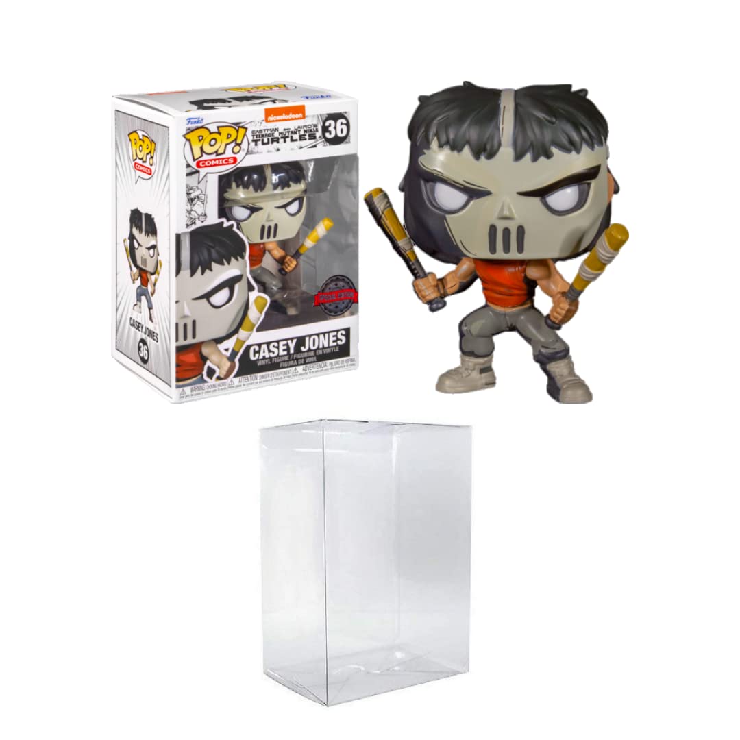 Funko Pop! Comics TMNT Casey Jones PX Exclusive Action Figure with EcoTEK Pop Protector - Collectible Toy for Teenage Mutant Ninja Turtles Fans, Perfect for Display & Protection in Home or Office Collections