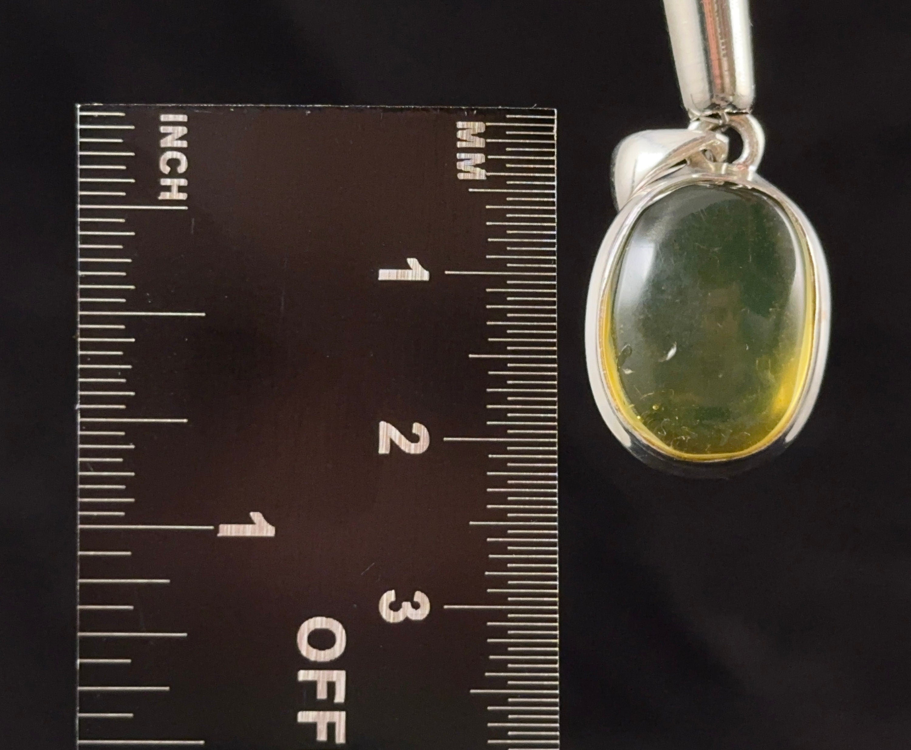 Natural AAA Amber Pendant with Sterling Silver & Crystal | Healing Stone Jewelry for Women | Spiritual Gift, Meditation & Energy Balancing Accessory
