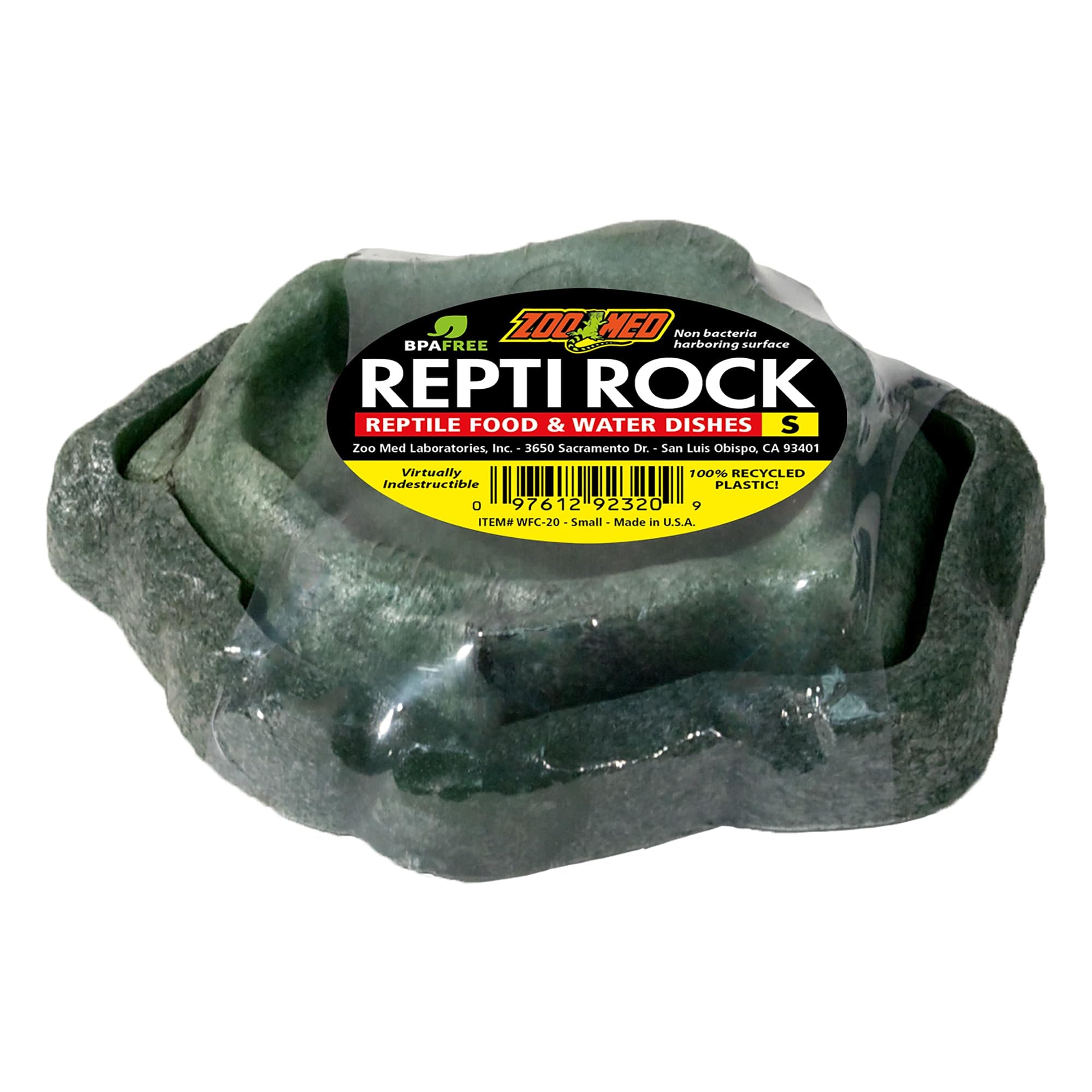 Zoo Med Combo Repti Rock Food and Water Dishes Small - Natural Stone Reptile Bowl for Lizards, Snakes & Turtles - Perfect for Terrarium, Habitat & Pet Feeding Station