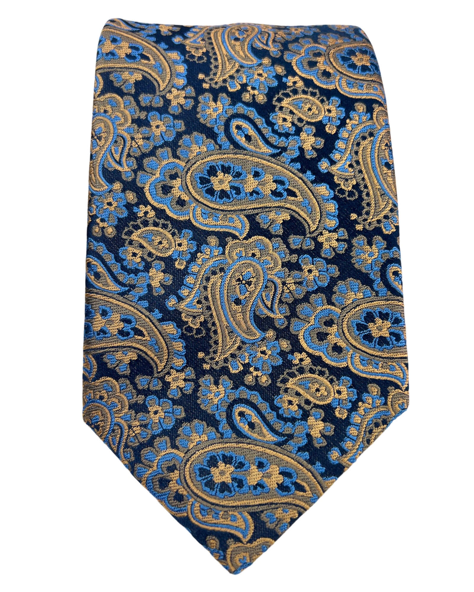 DÉCLIC Kassel Paisley Tie Navy Blue - Stylish Men's Necktie for Business, Weddings & Formal Occasions