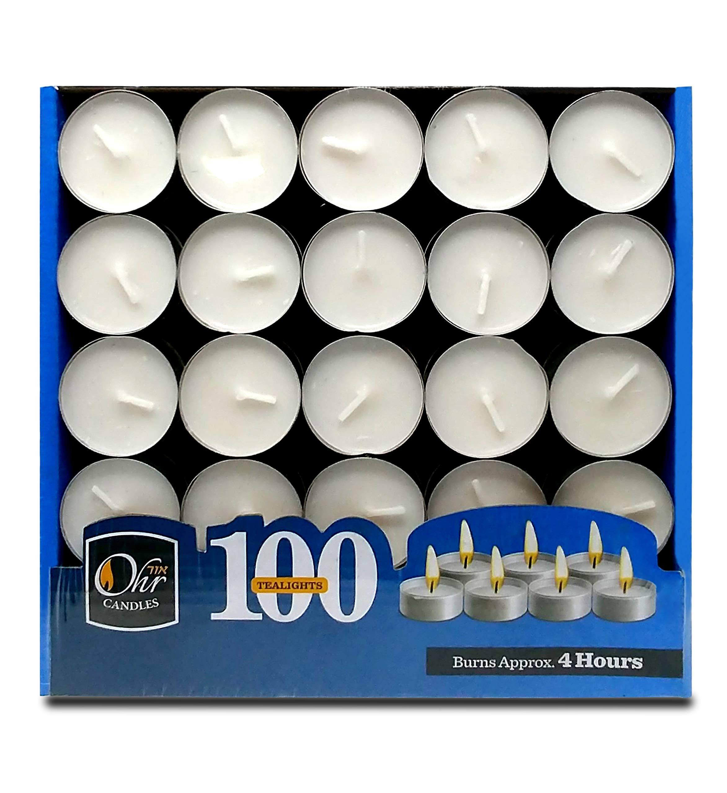OHR CANDLES 100-Pack Bulk Unscented White Tealight Candles - 4 Hour Burn Time - Perfect for Weddings, Parties, Home Decor & Relaxation