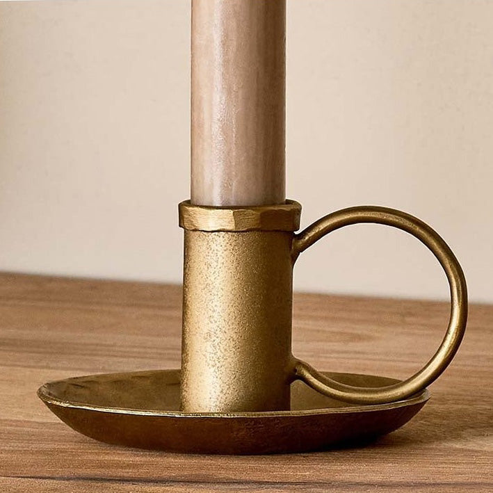 Vintage Antique Brass Amri Candlestick Holder - Elegant Home Decor for Dining Table, Mantel & Wedding Centerpieces