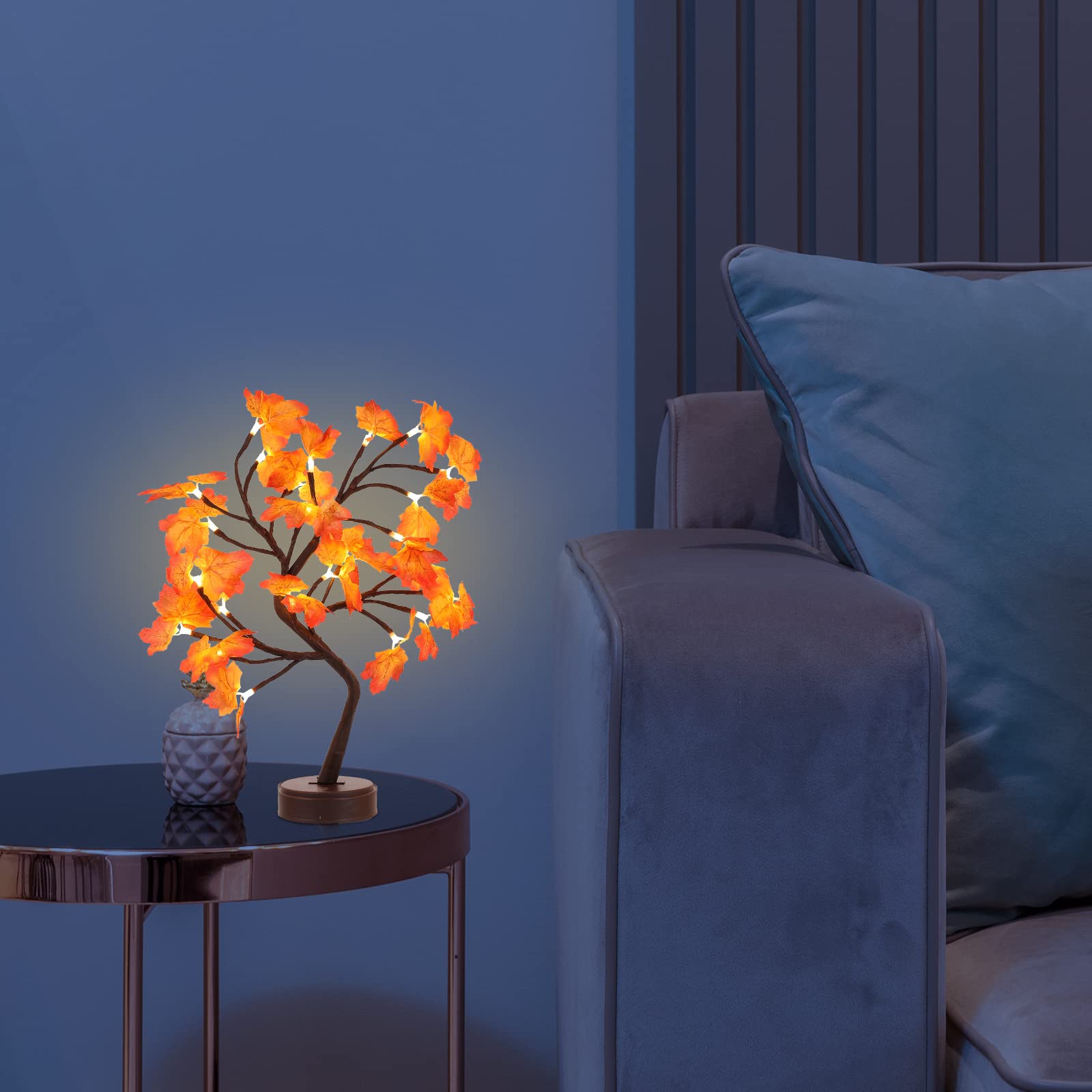 BESPORTBLE Realistic LED Maple Tree Lamp - 1PC Lifelike Maple Leaf Night Light for Home Decor, Thanksgiving & Holiday Lighting - Perfect for Living Room, Bedroom, and Seasonal Decoration