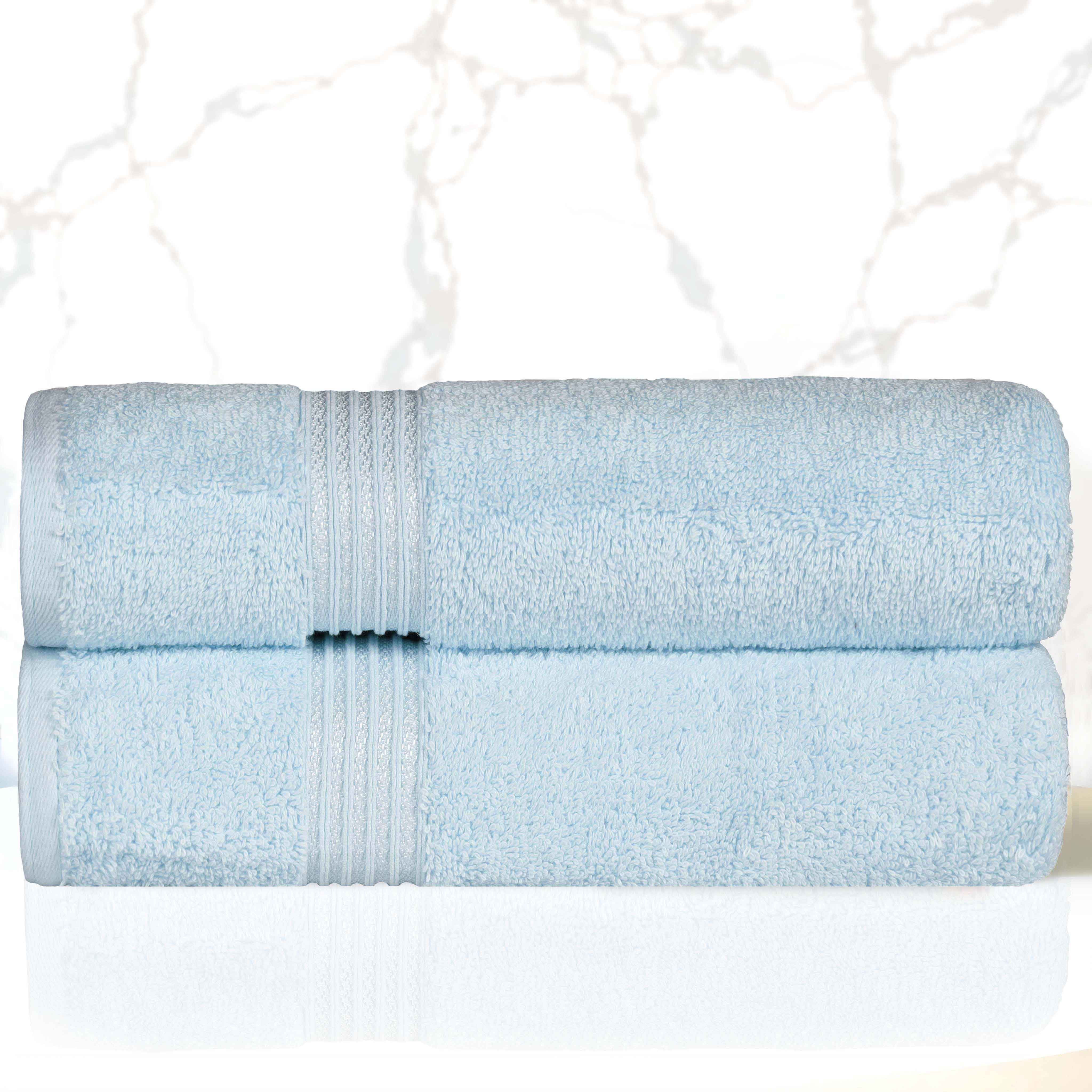 Premium Egyptian Cotton Bath Towels Set of 2 - Ultra Soft & Highly Absorbent - Luxury Bath & Spa, Beach, Gym Essentials for Home & Travel