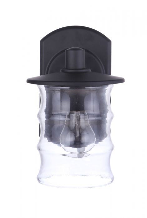 Canon One Light Outdoor Wall Mount Fixture - Midnight Black - Weatherproof Exterior Sconce for Porch, Patio, Garage & Garden Lighting