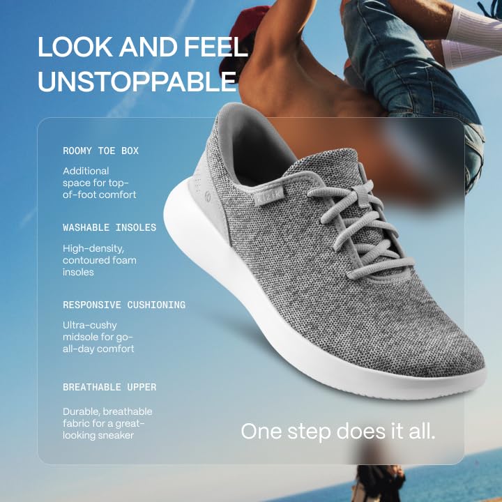 Kizik Madrid Hands-Free Slip-On Sneakers for Men & Women - Comfortable Walking Shoes, Casual Fashion Sneakers for Any Occasion (Grey, M6/W7.5) - Perfect for Travel, Work & Everyday Wear