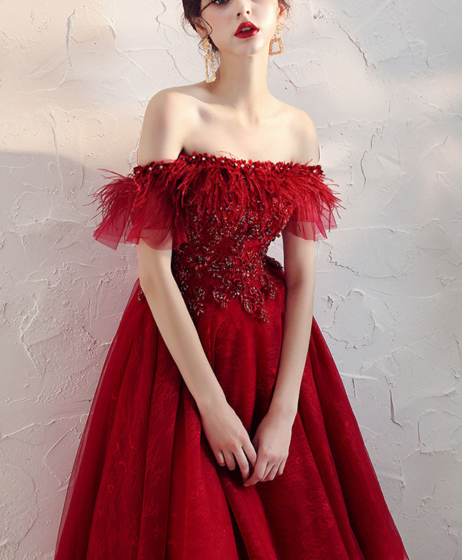 Elegant Burgundy Tulle Lace Short Prom Dress for Homecoming - Perfect for Parties, Dances & Special Occasions