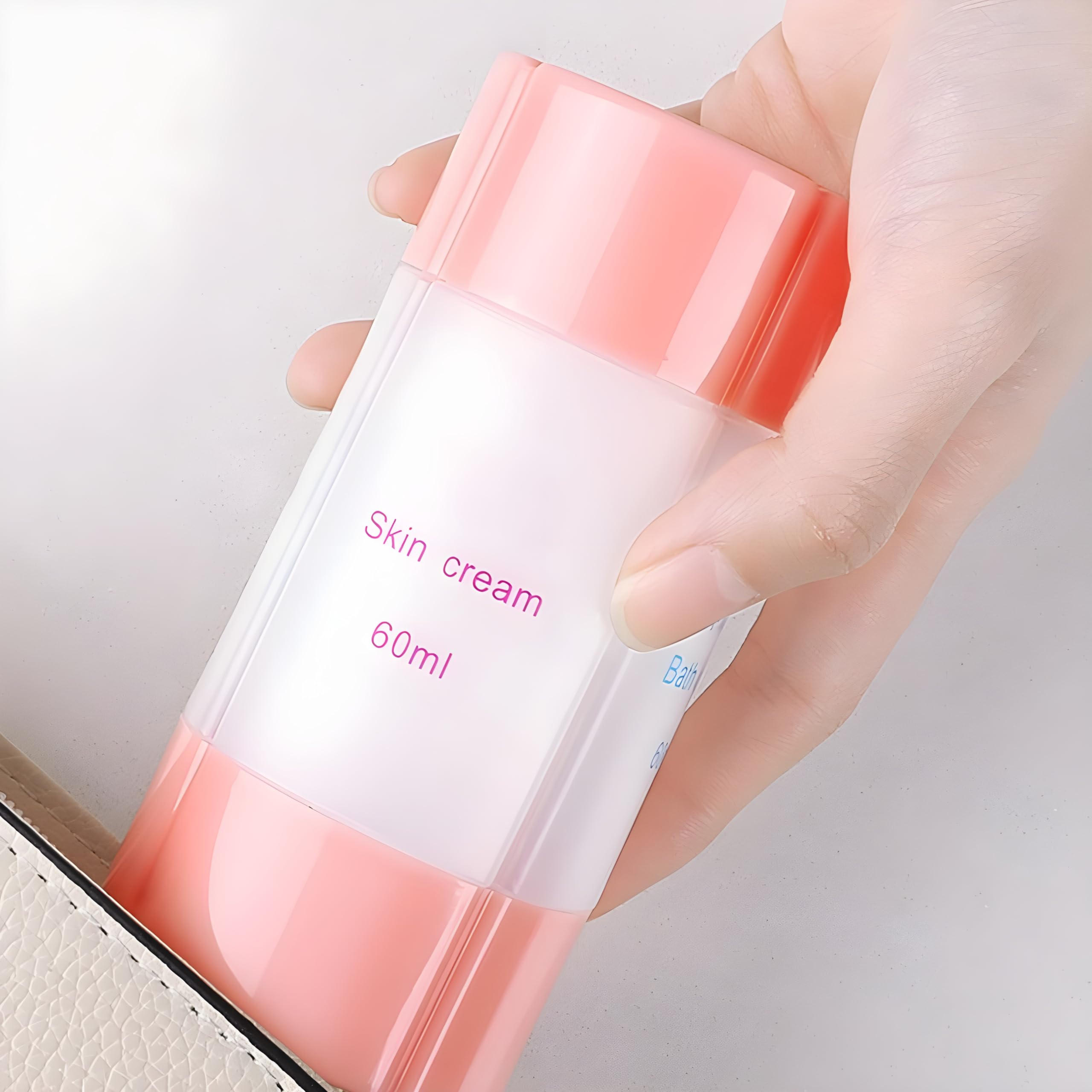 JIALTO 60ml Refillable Travel Bottle Set - 3 in 1 Leakproof Shampoo, Lotion & Cream Containers | TSA Approved Toiletries Organizer for Women & Men | Perfect for Air Travel, Gym & Vacation (Pink, 60ml)