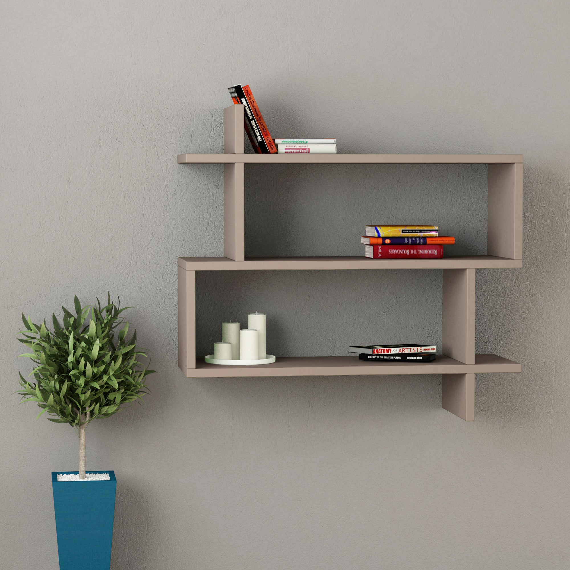 Carbeck Wall Shelf - Floating Shelves for Living Room, Bedroom, Kitchen | Modern Wooden Wall Storage & Display Shelves for Home Decor, Books, Plants & Photos | Easy to Install & Space-Saving Solution