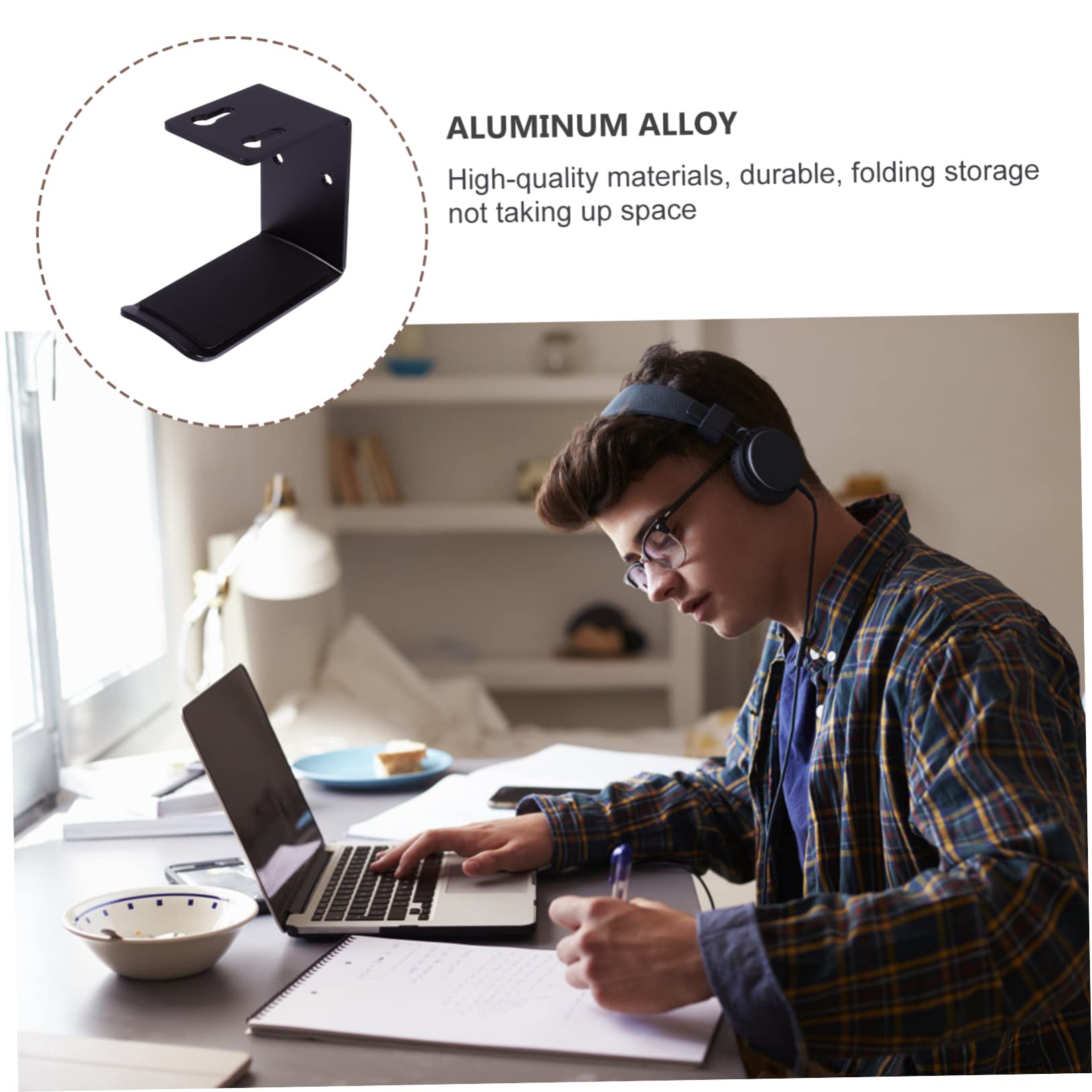 Jojofuny 2 Pack Universal Headphone Stand Holder - Space Saving Headset Hanger Hook for Gaming Headsets, Wireless Earphones & Audio Accessories - Perfect for Desk, Office & Home Organization