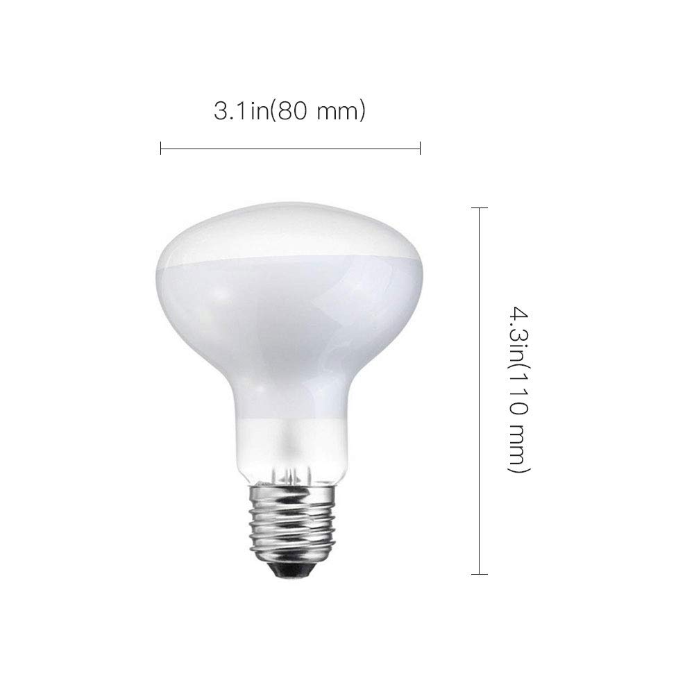 100W Reptile Heat Lamp Bulbs - 110V Basking Spot & UVB Mercury Vapor Bulbs (2 Pack) for Tortoise, Lizard, Amphibian Terrarium - Soft White Poly Sand Light Dome Bulb for Daytime Heating & Nighttime Use