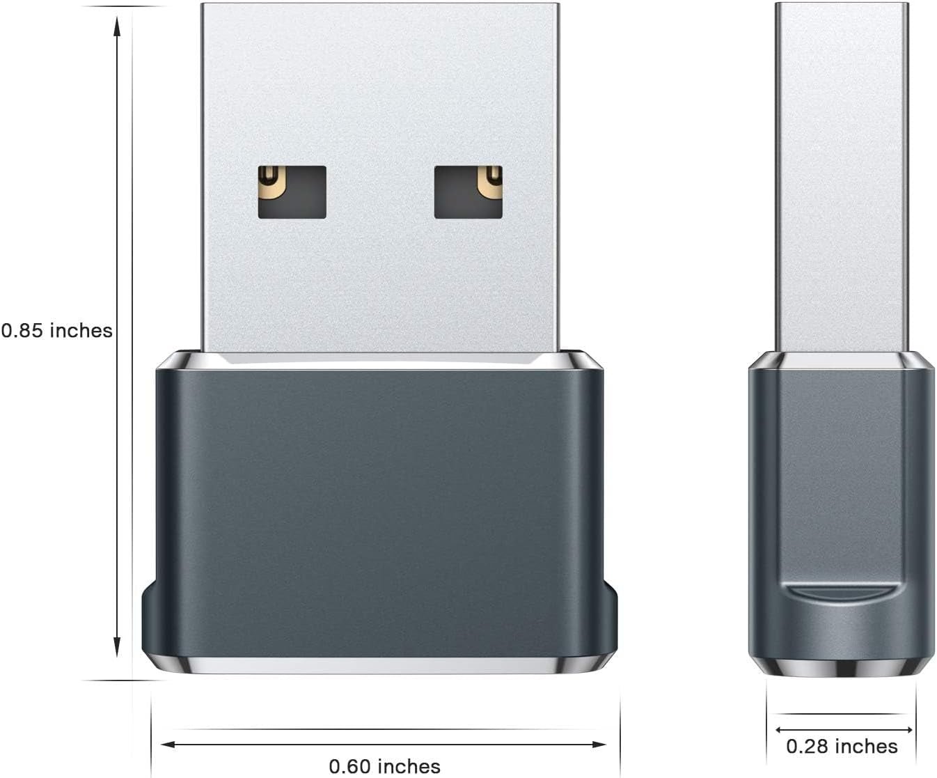 2-Pack USB to USB C Adapter for iPhone 16 Charger - Female USB-C to Male OTG Type C Converter Compatible with Apple Watch Ultra, iWatch 7/8/9/10, iPhone 15/14/13 Plus/Pro Max, AirPods, iPad, Car & Samsung S24 - Perfect for Travel, Home & Office Charging