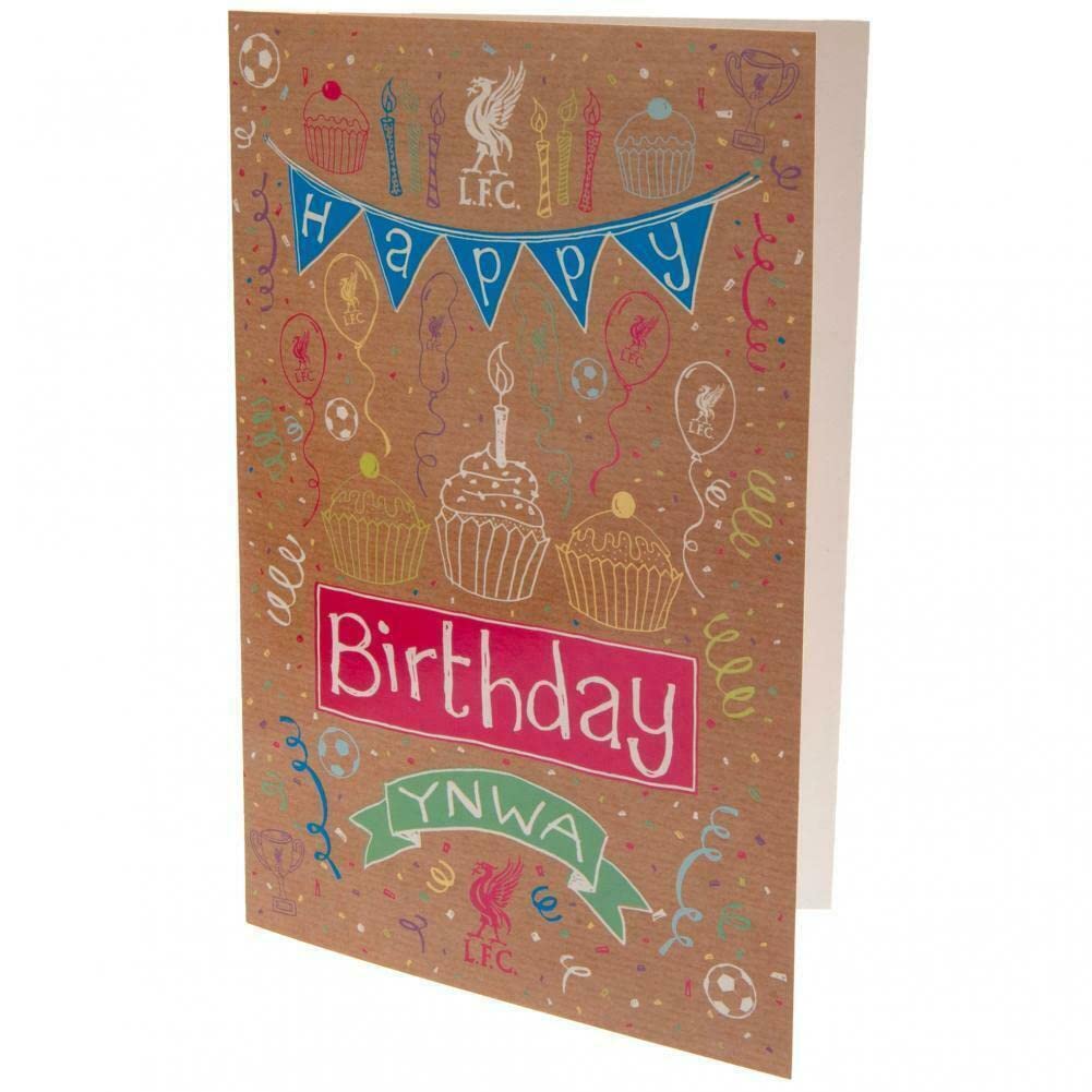 Liverpool FC YNWA Birthday Card - 23cm x 15cm Multicolored Football Greeting Card for Fans - Perfect for Anniversaries, Match Days & Special Occasions