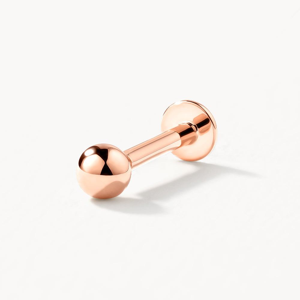 10k Rose Gold Ball Helix Single Stud Earring - Minimalist Cartilage Piercing Jewelry for Everyday Wear & Special Occasions
