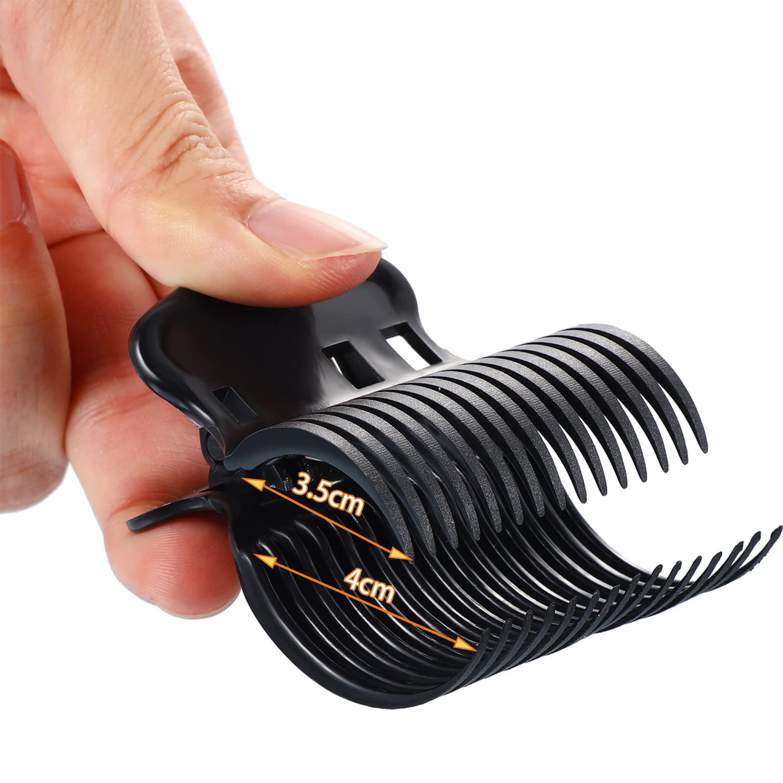 Hot Roller Clips for Hair - 12 Pack Black Hair Curler Claw Clips Replacement for Women & Girls - Perfect for Sectioning, Styling, and Creating Voluminous Curls at Home or Salon