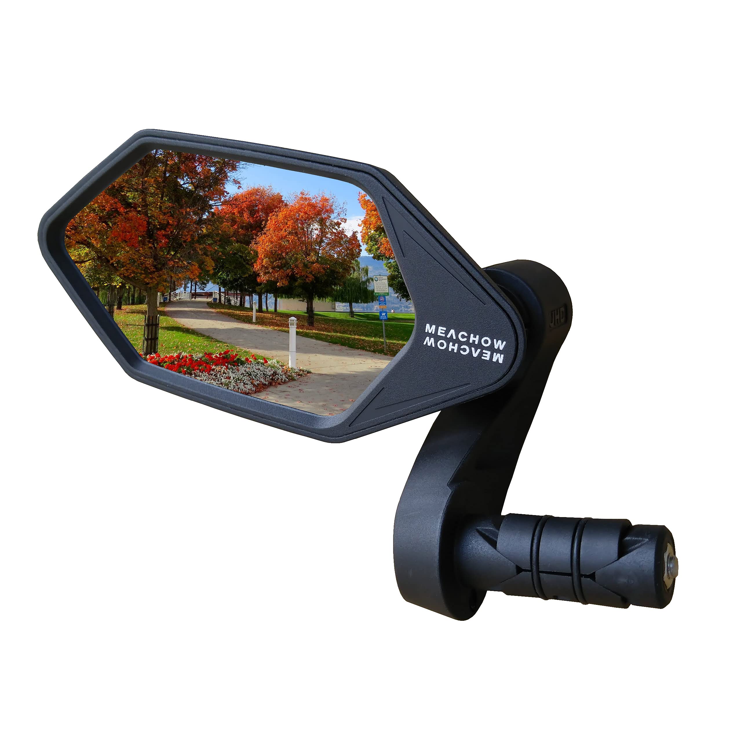 MEACHOW 2022 New Bar End Bike Mirror - Crystal UHD Automotive Grade Glass Lens, Scratch Resistant E-Bike Mirrors for Safe Rearview - Left Side (Blue) | Perfect for Road Bikes, Mountain Bikes & Electric Bikes