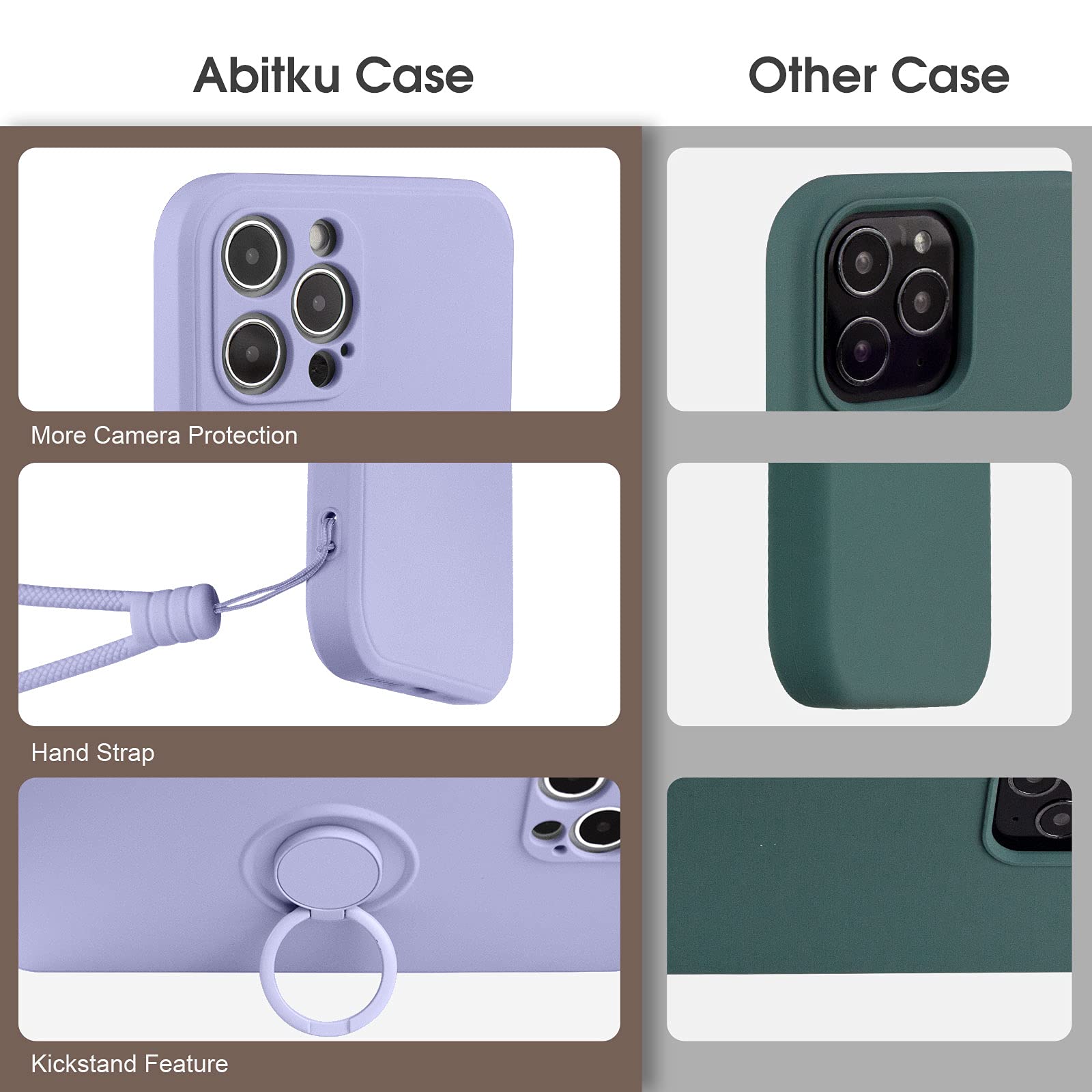 ABITKU iPhone 12 Pro Max Case (6.7-inch 2020) - Premium Silicone Protective Cover with 360° Ring Kickstand & Car Mount Support, Soft Microfiber Lining - Clove Purple | Perfect for Daily Use, Commuting, and Hands-Free Viewing