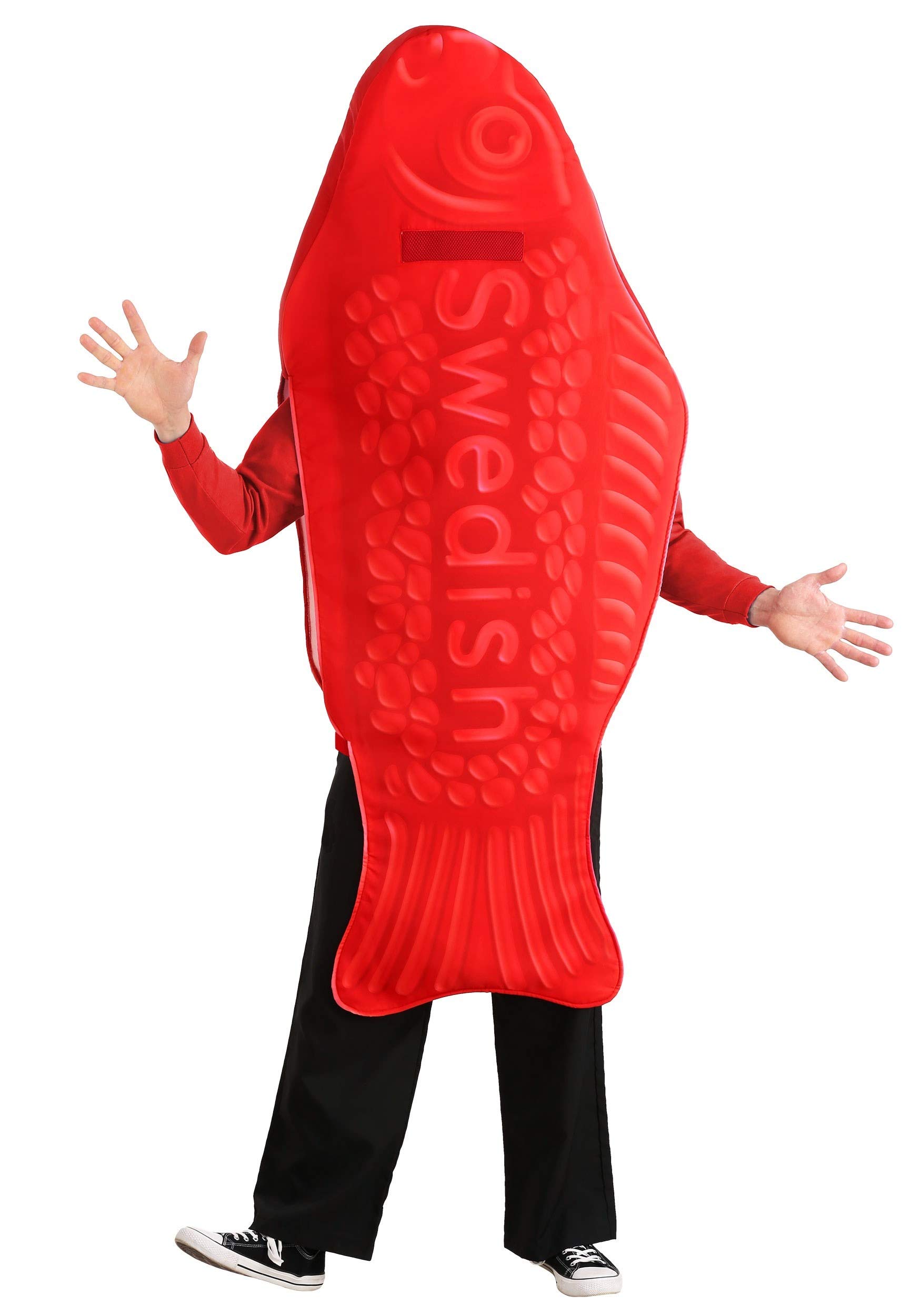 Swedish Fish Onesie for Adults - Soft & Comfortable Candy-Themed Pullover Costume - Perfect for Halloween, Cosplay, and Themed Parties