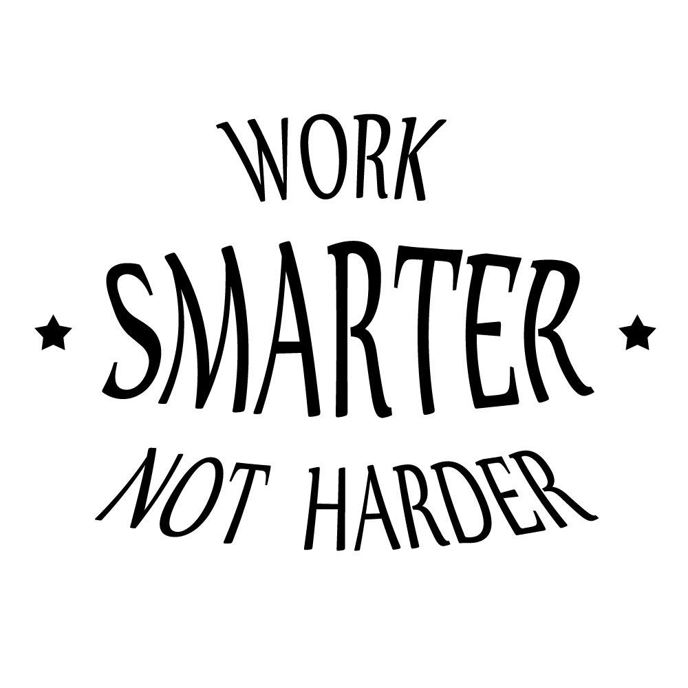DNVEN Motivational Vinyl Wall Decals - 'Work Smarter Not Harder' Office Decor (22x16 Inches) for Office, School & Workspace - Inspirational Teamwork Quotes & Sayings