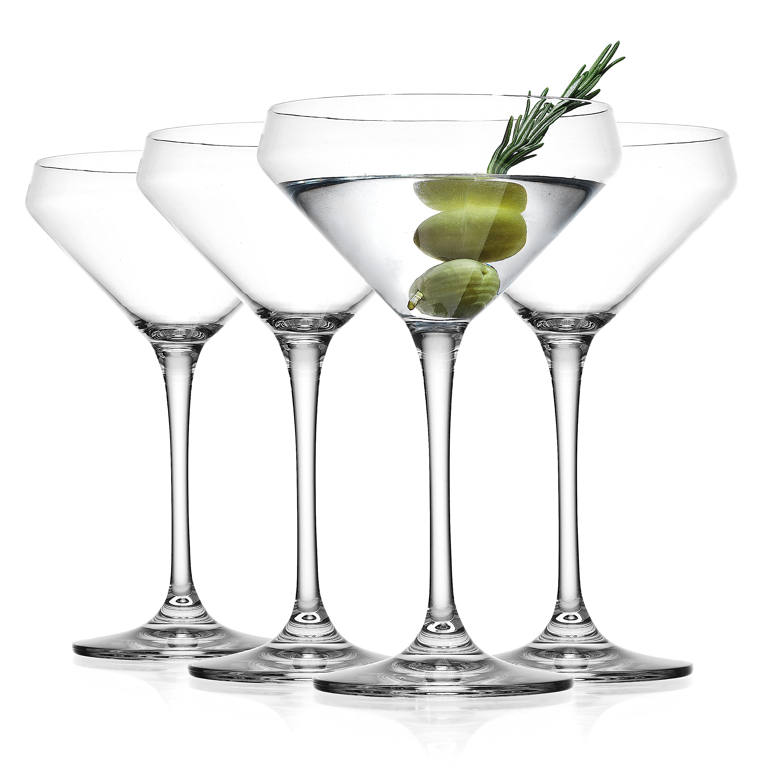 Premium 10.5oz Martini Glasses Set of 4 - Stemmed Cocktail Glasses for Margaritas, Martinis, Cosmopolitans & Gimlets - Elegant Barware with Gift Packaging - Perfect for Home Bars, Parties & Entertaining