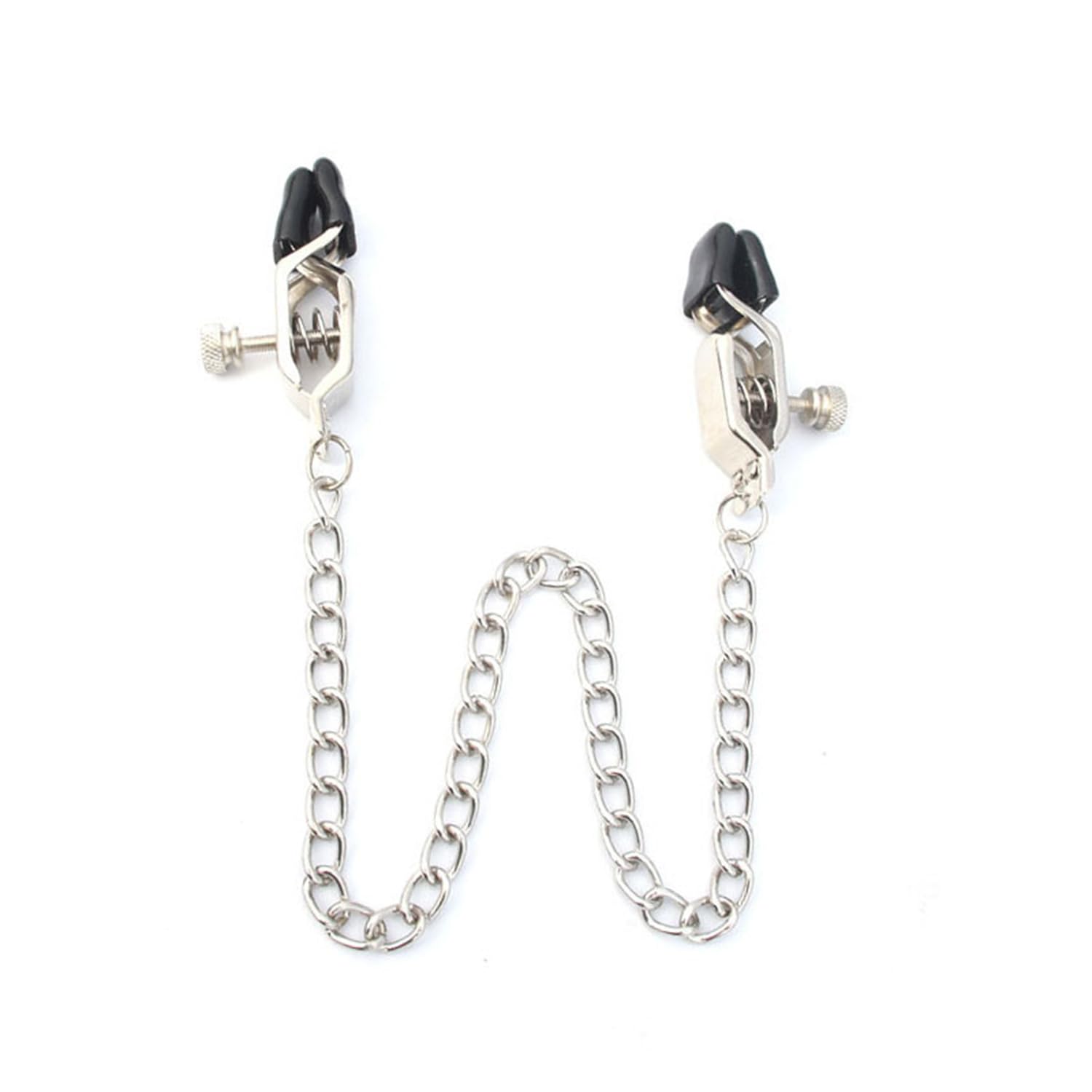 Adjustable Non-Piercing Nipple Chains with Necklace - Silver Metal Body Jewelry for Women, Weighted Pendant & Pressure Clips | Perfect for Festivals, Parties, and Sensual Wear