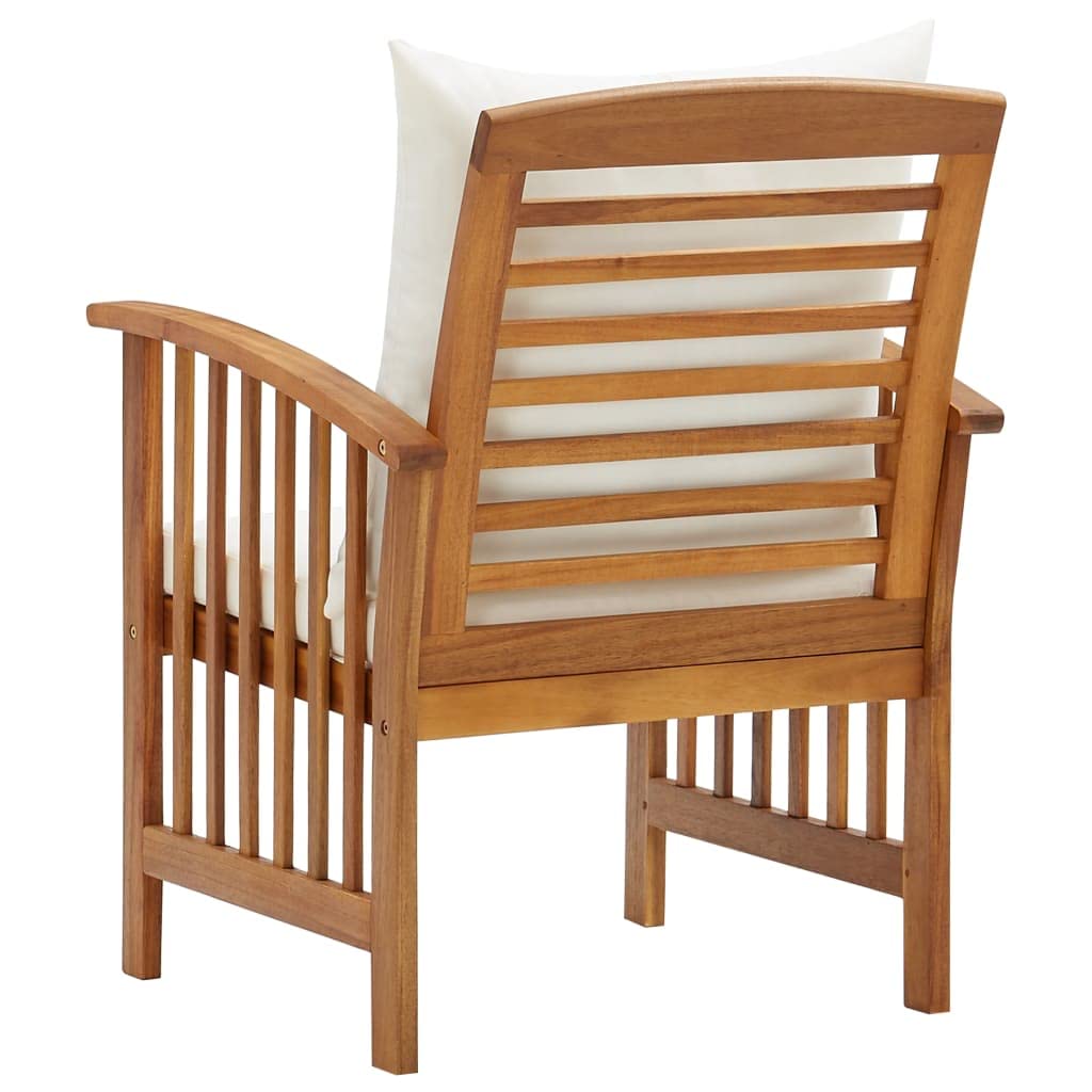 CHARMMA 2-Piece Patio Chairs Set with Cushions - Solid Acacia Wood Outdoor Furniture for Garden, Deck, Poolside & Backyard Relaxation