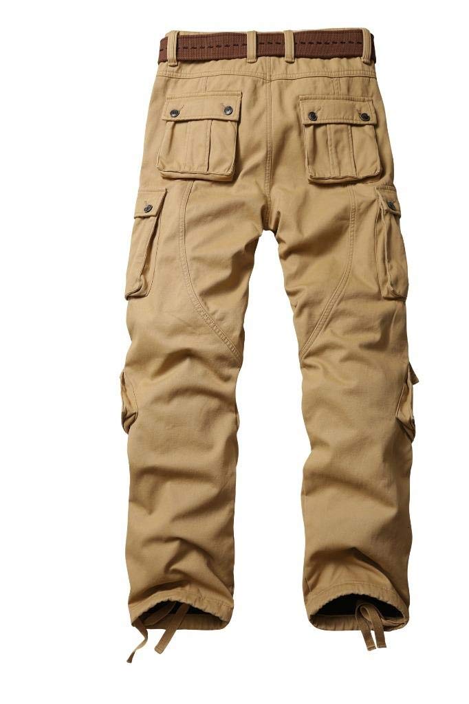 AKARMY Men's Fleece Lined Hiking Pants - Waterproof Outdoor Cargo Pants for Hiking, Skiing & Work with 8 Pockets - Winter Thermal Base Layer for Cold Weather Activities