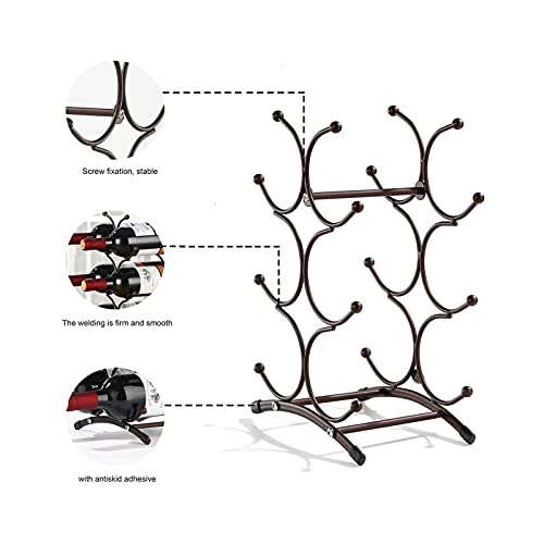 Rustic Wood Wine Rack Countertop Holder - Wine Storage Stand & Display Shelf for Kitchen, Bar, Cellar - Perfect for Home Decor & Entertaining