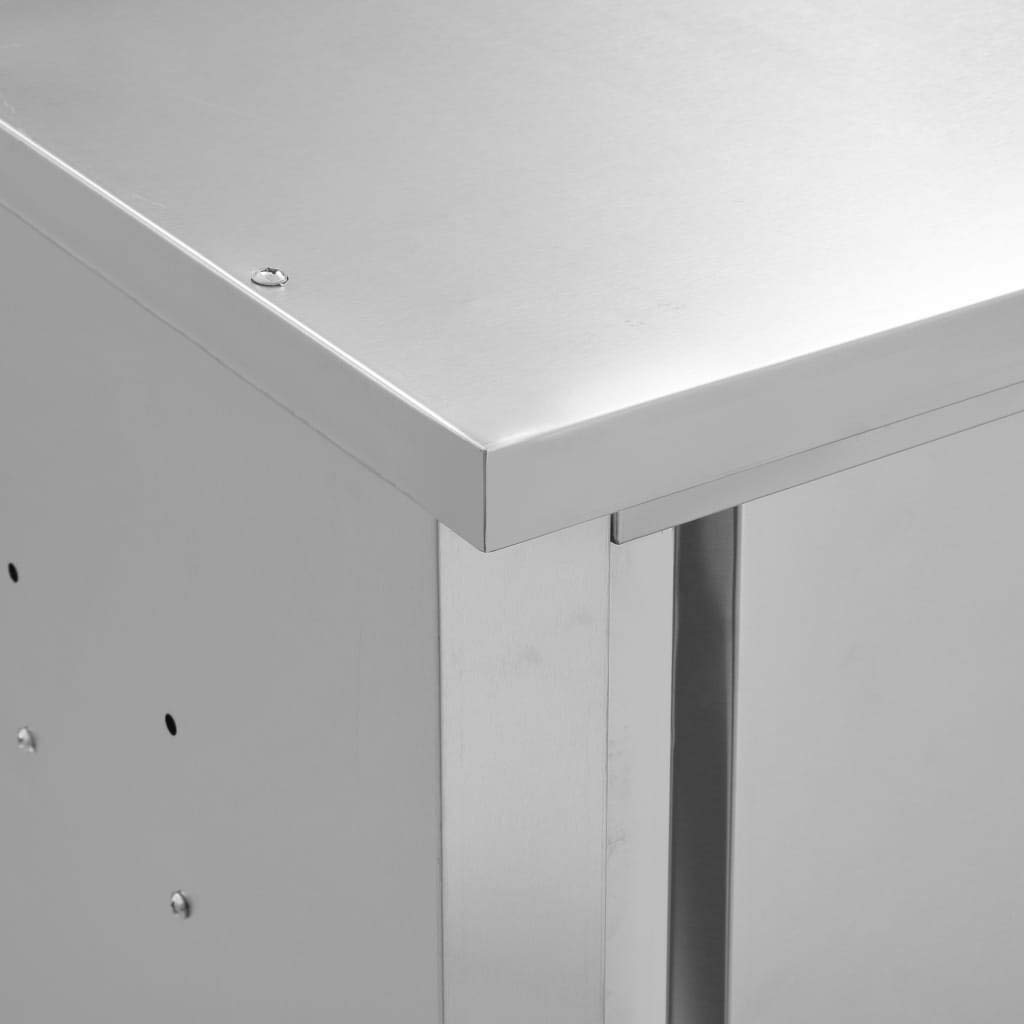 Stainless Steel Wall Cabinet with Sliding Doors - 35.4
