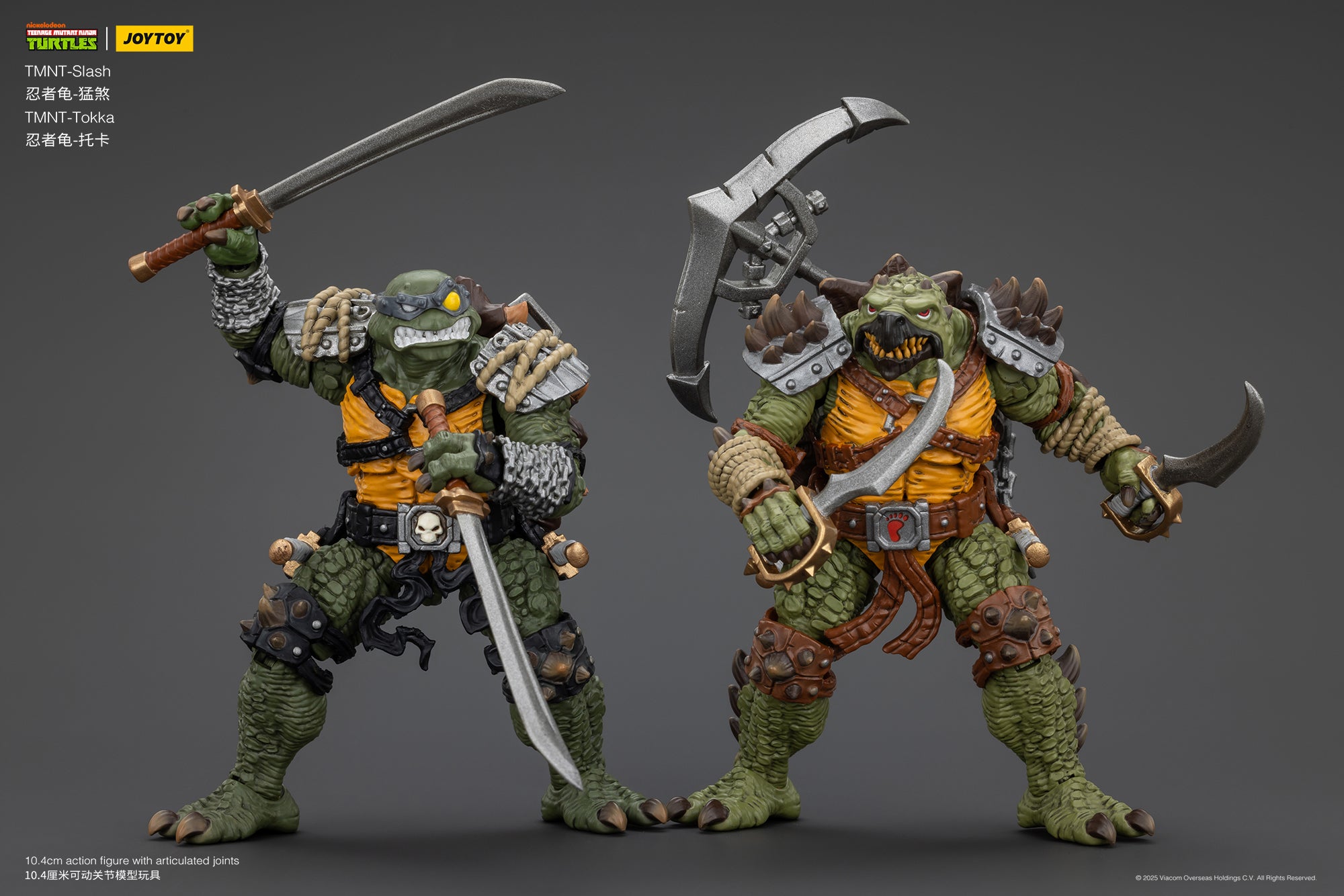 1/18 JOYTOY TMNT Slash & Tokka Action Figure Set - Collectible Ninja Turtle Villains for Display & Play - Perfect for TMNT Fans & Toy Collectors
