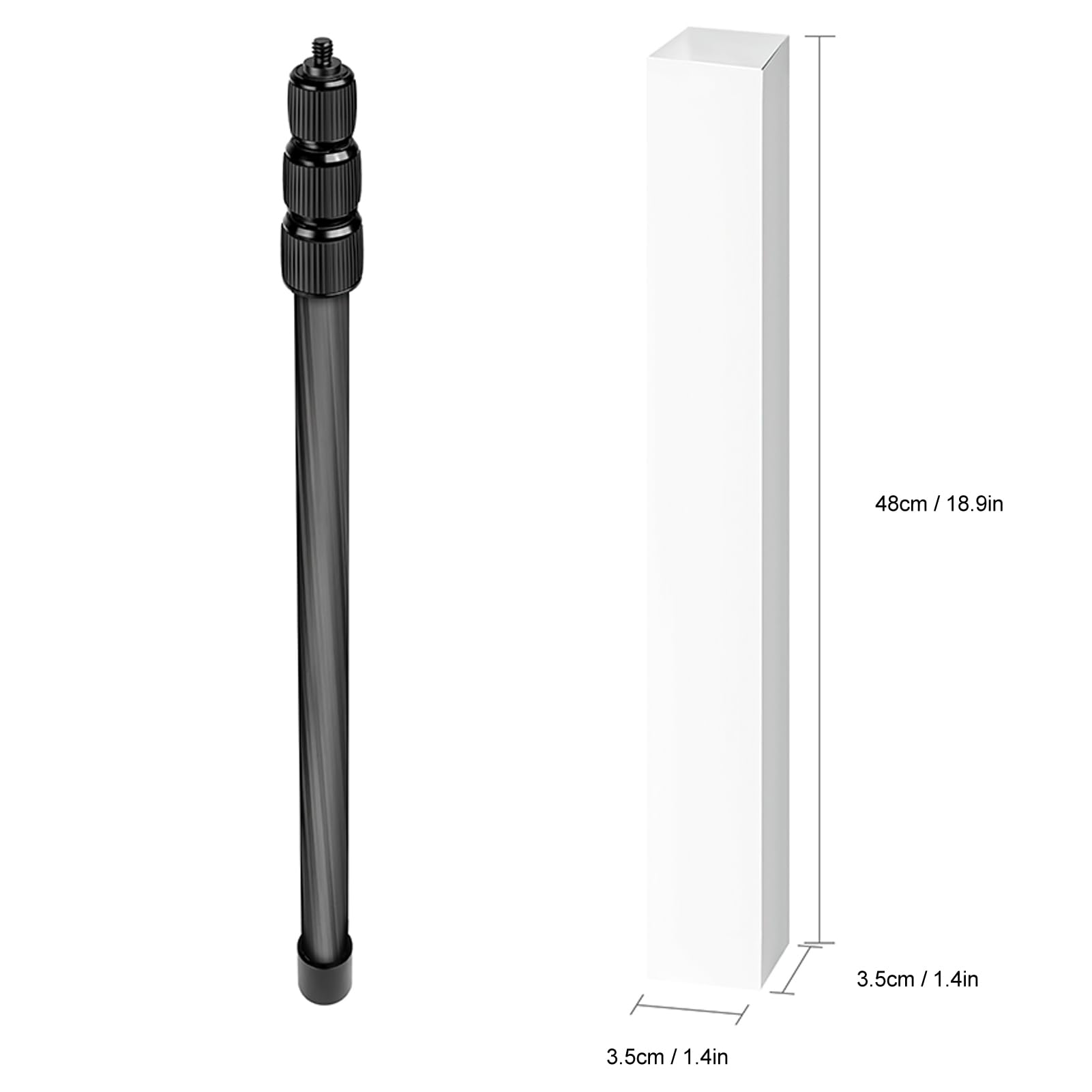 Carbon Fiber 4-Section Telescopic Camera Extension Pole - Lightweight Monopod Selfie Stick with 1/4