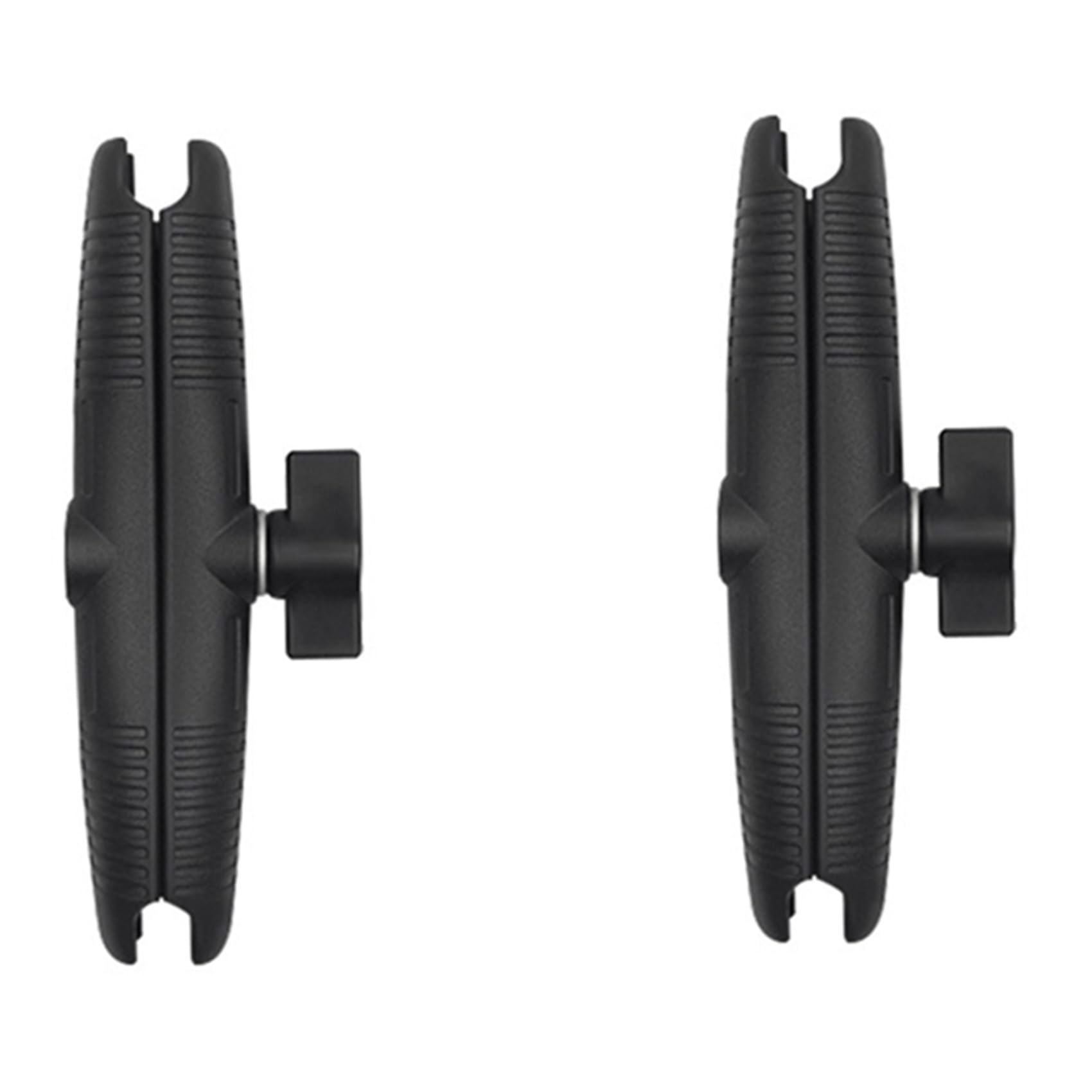 VENECA 2 Pack 17cm Aluminum Alloy Double Socket Arm with 1 Foot Mount - Motorcycle Camera Boom Arm for GoPro, Action Cameras - Perfect for Vlogging, Riding Videos & Adventure Filming