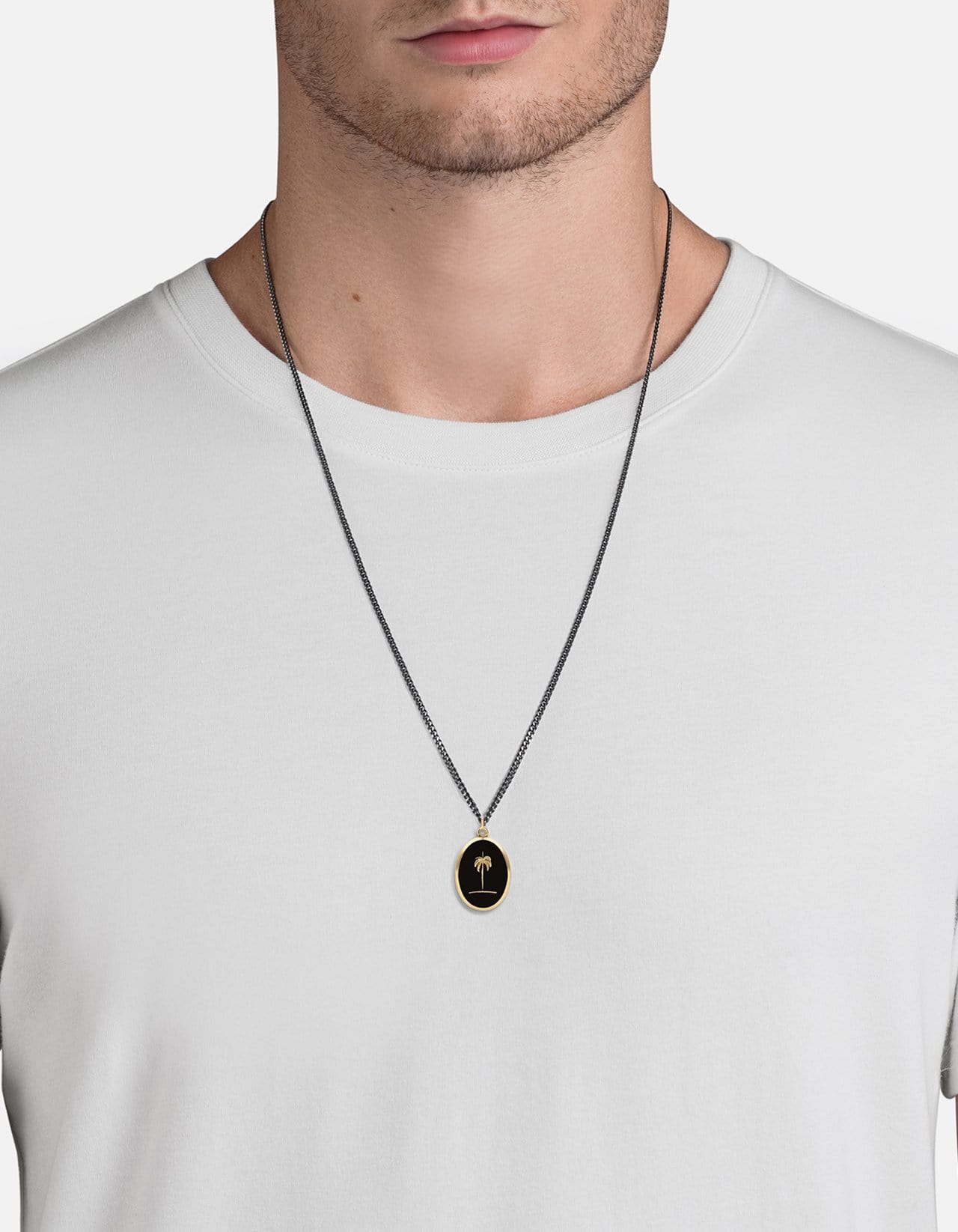 Stylish Gold and Black Palm Tree Necklace for Women - Perfect for Beach Vacations, Summer Parties & Tropical-Themed Events
