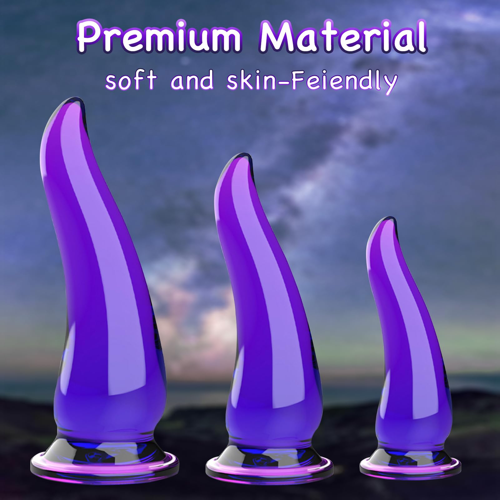 Premium Silicone Anal Dildo Kit - 3 Realistic Sizes with Strong Suction Cup for Hands-Free Play | Flexible Adult Sex Toy for G-Spot & Strap-On Harness Compatibility | Perfect for Solo Play, Couples & BDSM Exploration (3-in-1 Set)