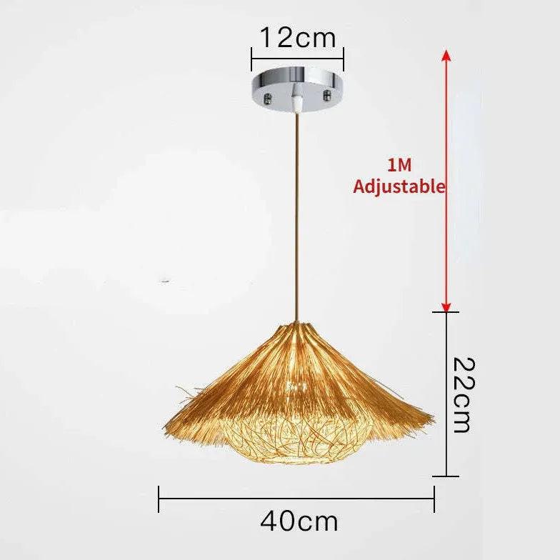 Stylish Rattan Pendant Light with Umbrella Cover - Perfect for Dining Room, Kitchen Island & Boho Home Decor