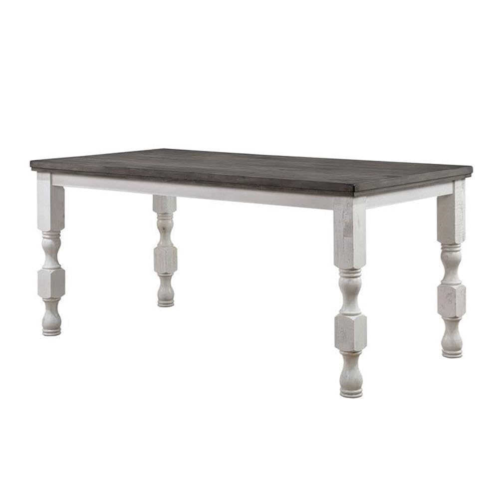 Antique White Treon Wood Rectangle Counter Height Dining Table - Modern Farmhouse Style for Kitchen, Dining Room & Small Spaces
