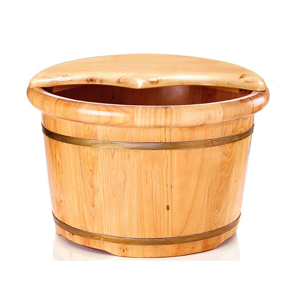 NUBAOzy Wooden Foot Bath Massager & Sauna Tub - Natural Wood Foot Spa for Relaxation, Detox & Circulation - Perfect for Home Spa, Aromatherapy & Stress Relief