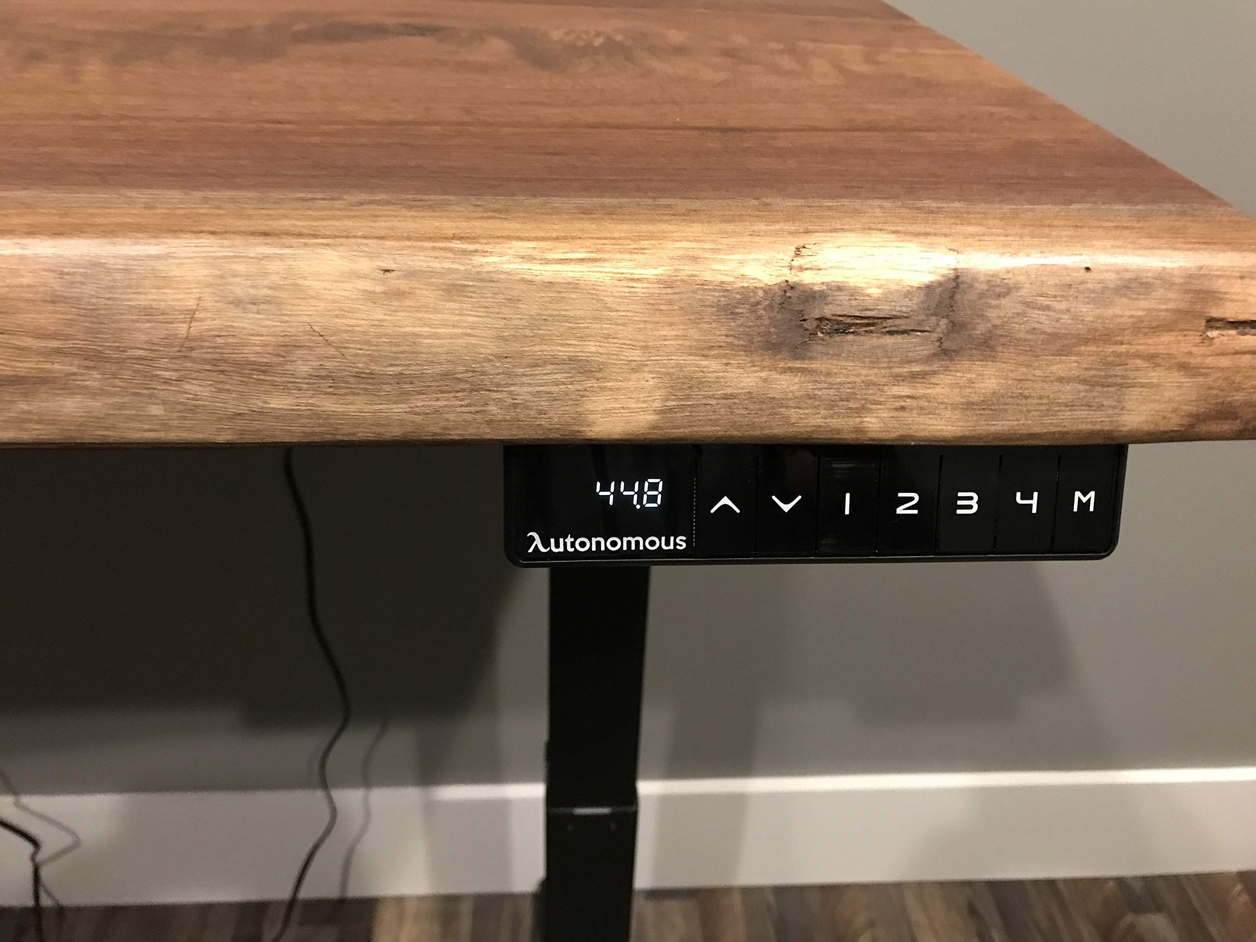 Adjustable Standing Desk with Live Edge - Solid Walnut Wood Ergonomic Height Adjustable Workstation for Home Office, Gaming, and Study