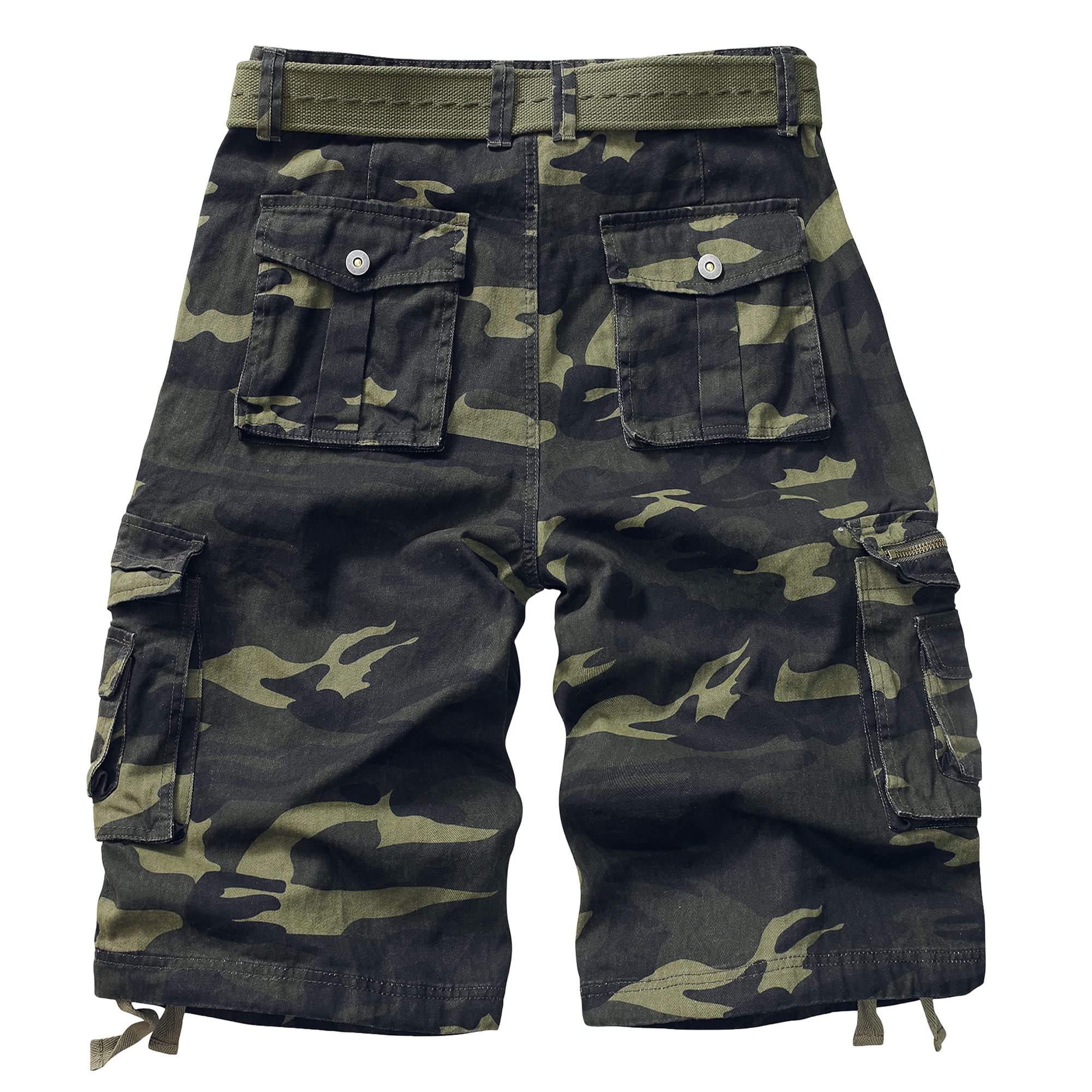 TRGPSG Men's Cargo Shorts - Relaxed Fit Cotton Camo Shorts with 13