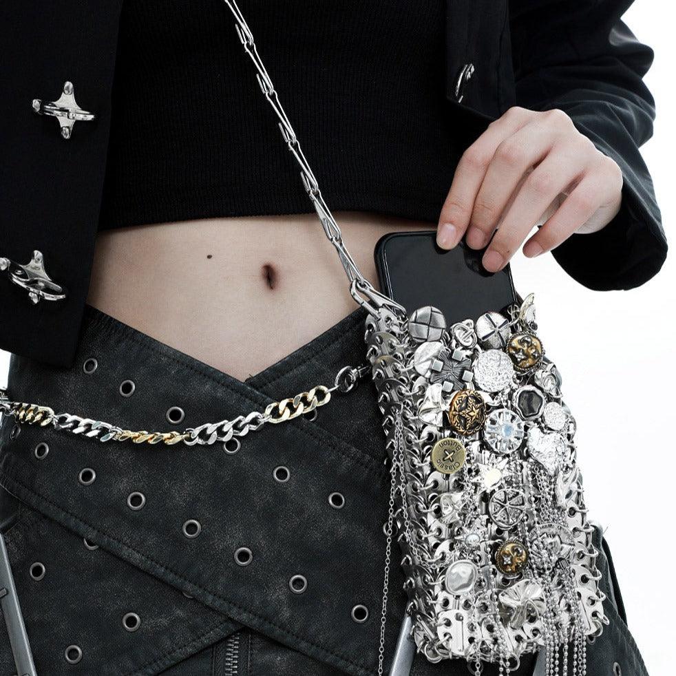 Starfall Button Metal Phone Chain Bag™ - Stylish & Secure Crossbody Purse for Women | Trendy Accessory for Parties, Shopping & Everyday Use