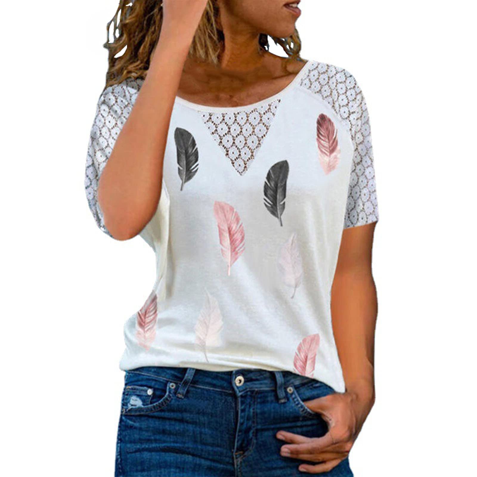 Women's Summer Printed Short Sleeve Casual Tunic Blouse - Sexy Flowy Top for Women - Perfect for Beach, Vacation & Everyday Wear