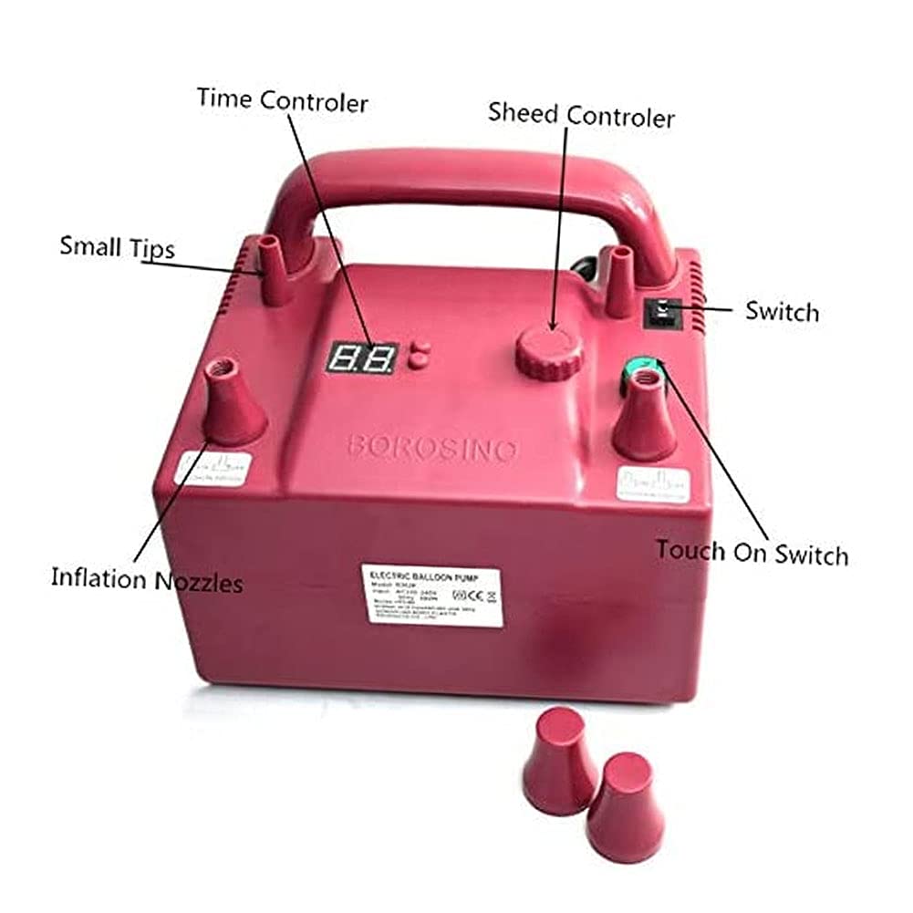 Portable Electric Balloon Blower Pump - 800W Dual Nozzle Balloon Inflator with Timing Function & Adjustable Speed - Perfect for Wedding, Birthday Party, Festival, and Event Decorations - Great for Balloon Arches, Columns, and Party Backdrops