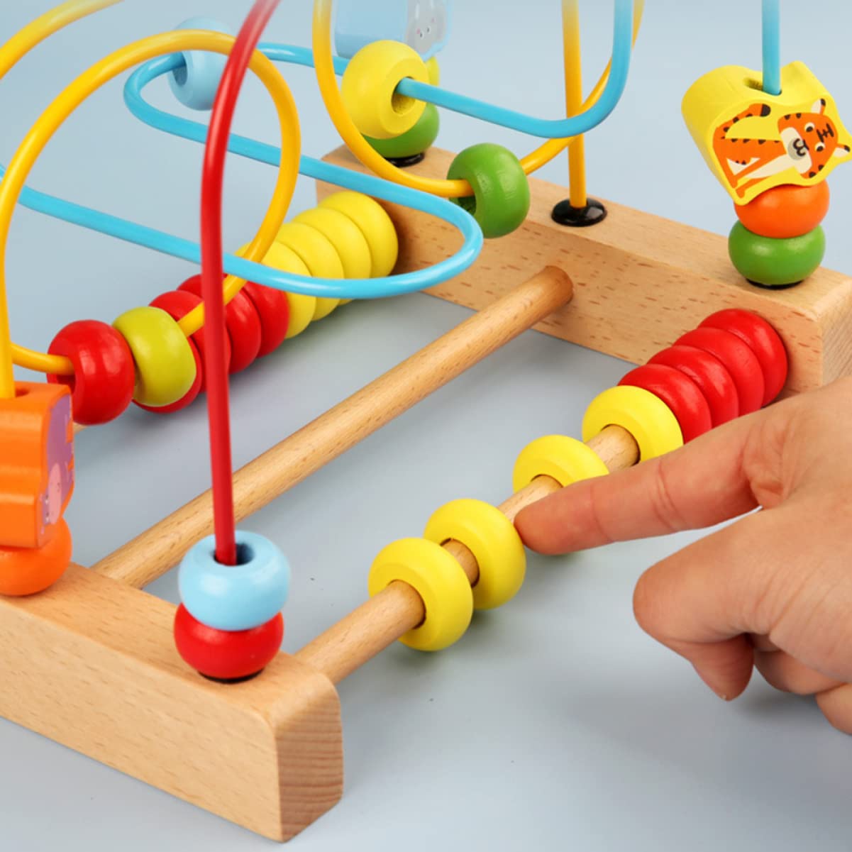 Toyvian Wooden Bead Maze & Roller Coaster Toy - Educational Preschool Learning Activity for Toddlers - Perfect for Montessori Classrooms & Early Childhood Development