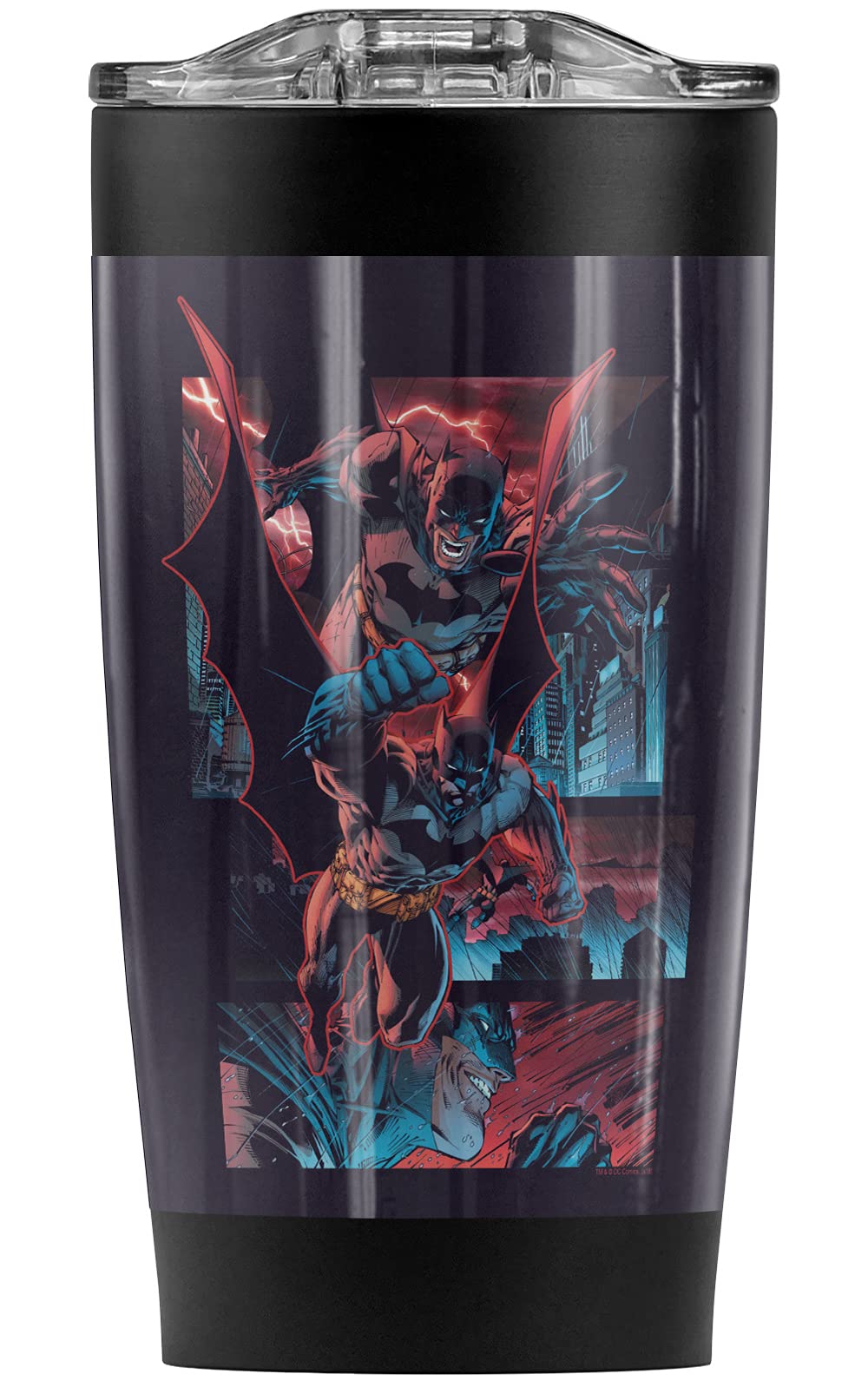 Batman The Dark Knight Stainless Steel Tumbler 20oz - Vacuum Insulated Travel Mug with Leakproof Sliding Lid | Keeps Coffee Hot & Drinks Cold for Hours | Perfect for Superhero Fans, Office, Gym & Outdoor Adventures